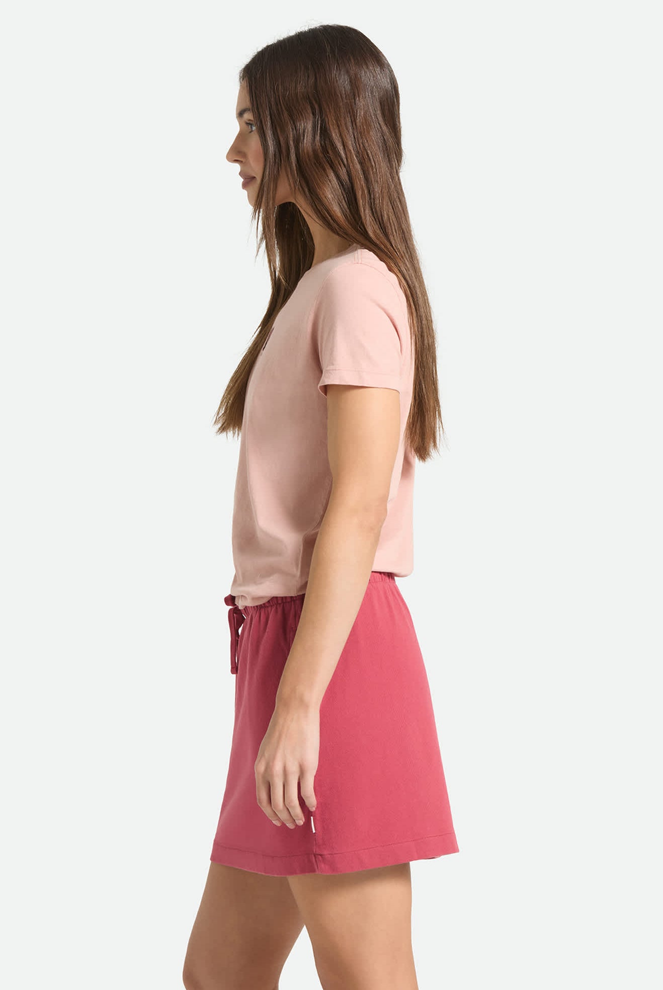 Women's Two Boots Slim Crew T-Shirt in the color Silver Pink - Women's Side View