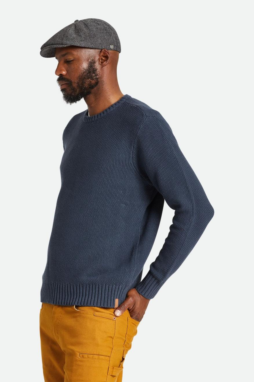 Men's Fit, Front View | Jacques Waffle Knit Sweater - Ombre Blue