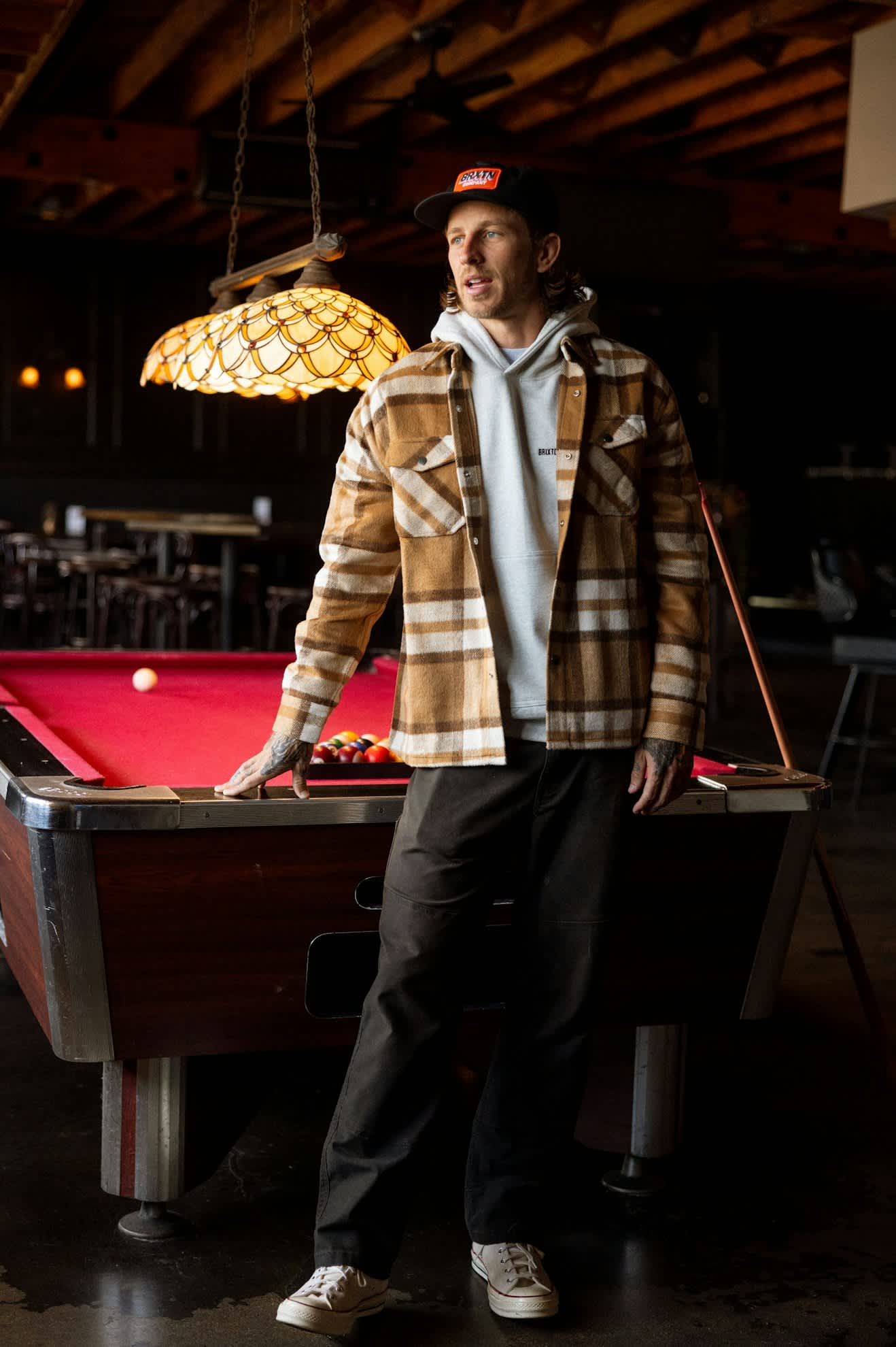 Men's Selden Soft Brushed L/S Flannel Overshirt in the color Tan/Bison - Men's Lifestyle image