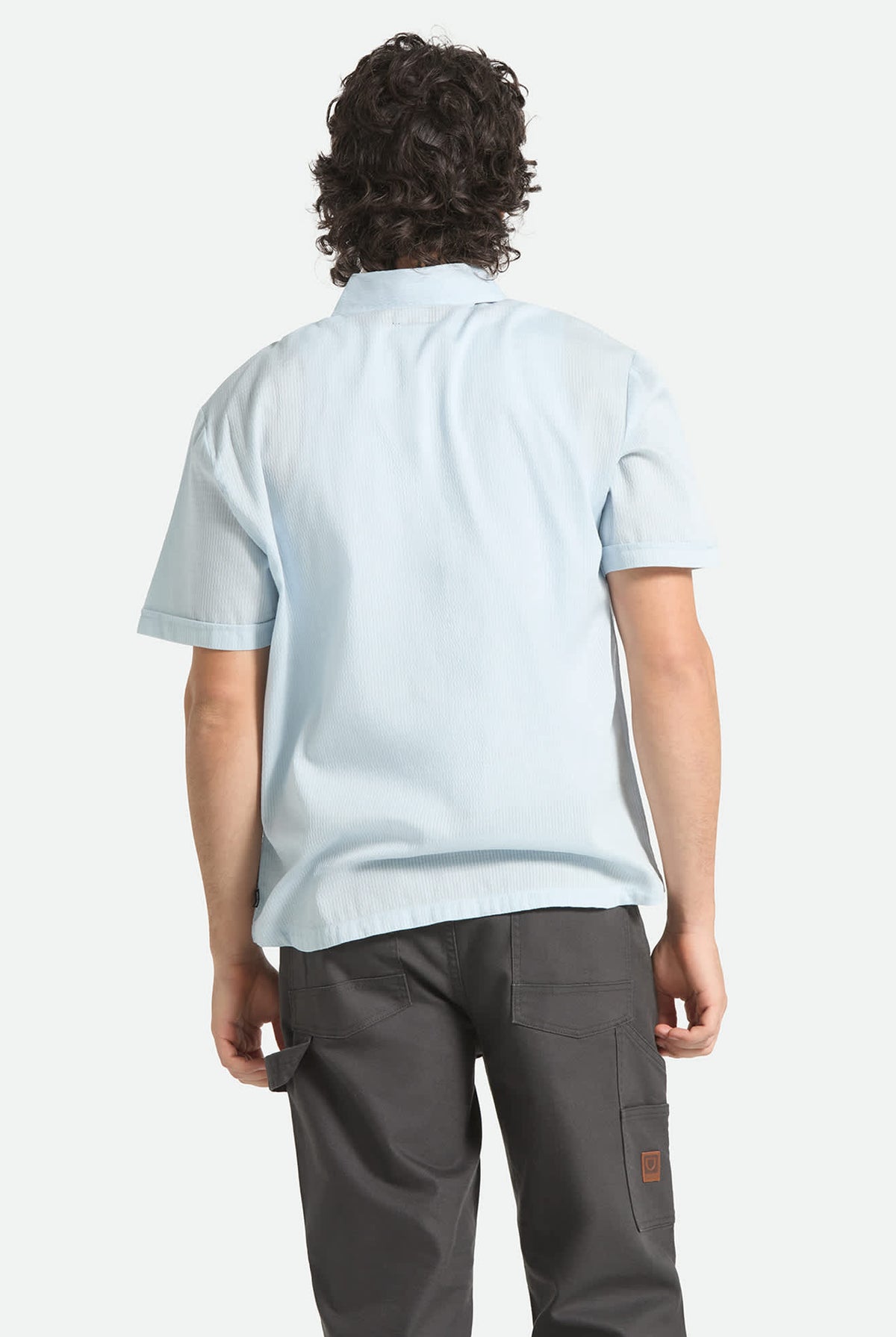 Men's The Vintage Short Sleeve Shirt in the color Blue Aura - Men's Back View
