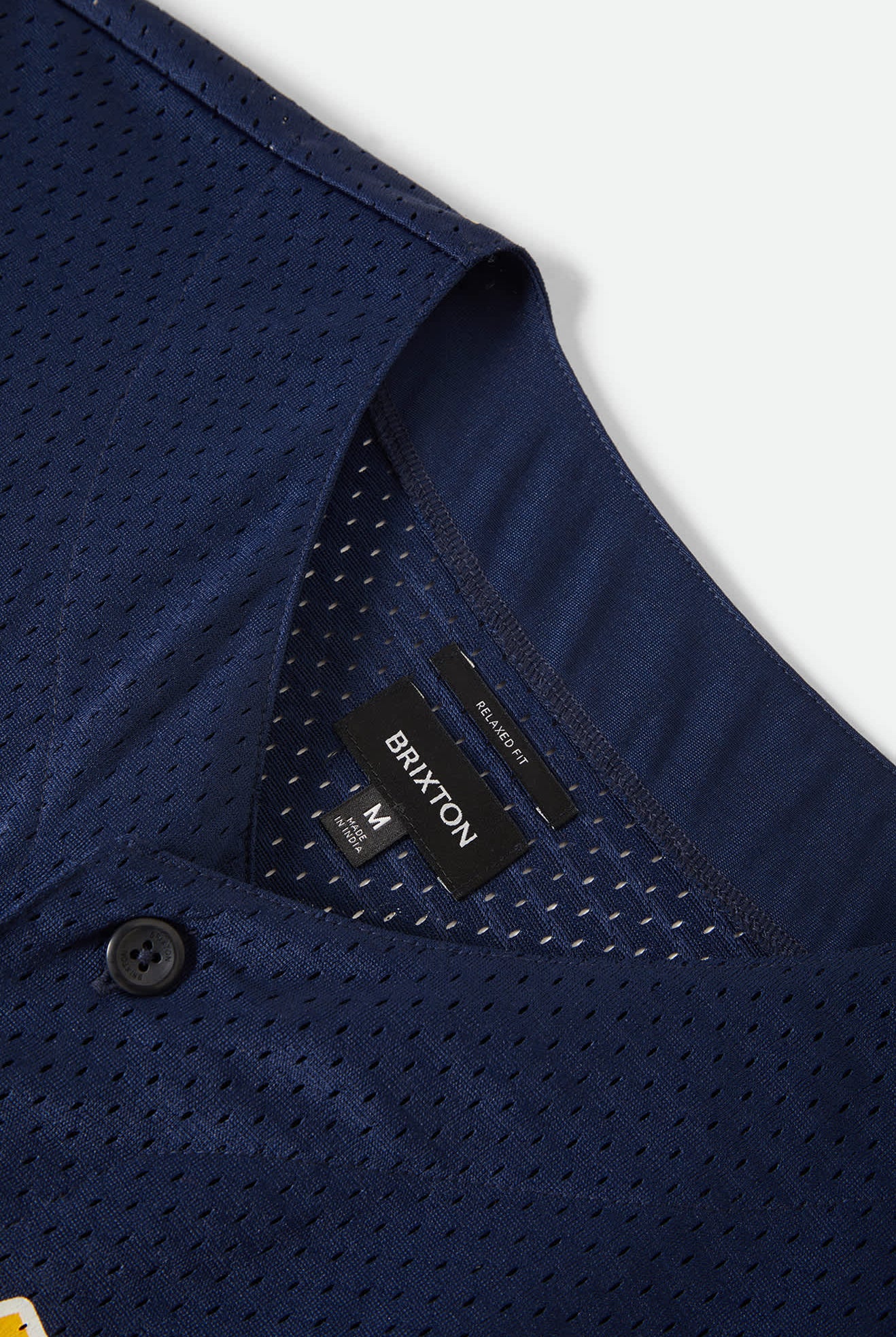 Men's The Brixton Mesh Short Sleeve Baseball Jersey in the color Washed Navy - Additional Laydown image