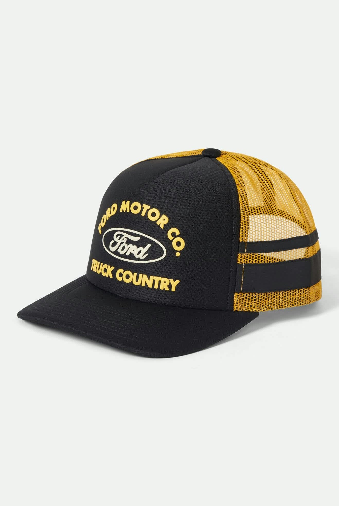 Unisex Ford Built Tough Trucker Hat in the color Burnt Rubber/Empire Yellow - Front Product View