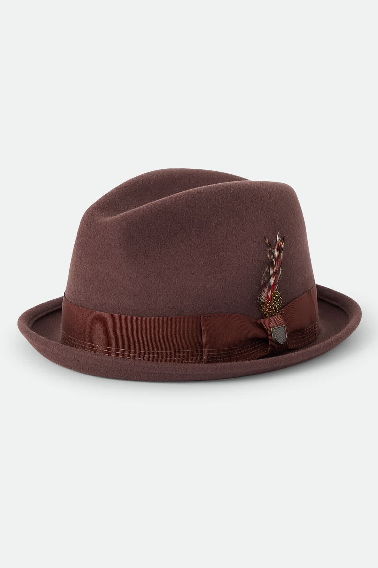 Unisex Gain Fedora in the color Chestnut - Front Product Laydown Image