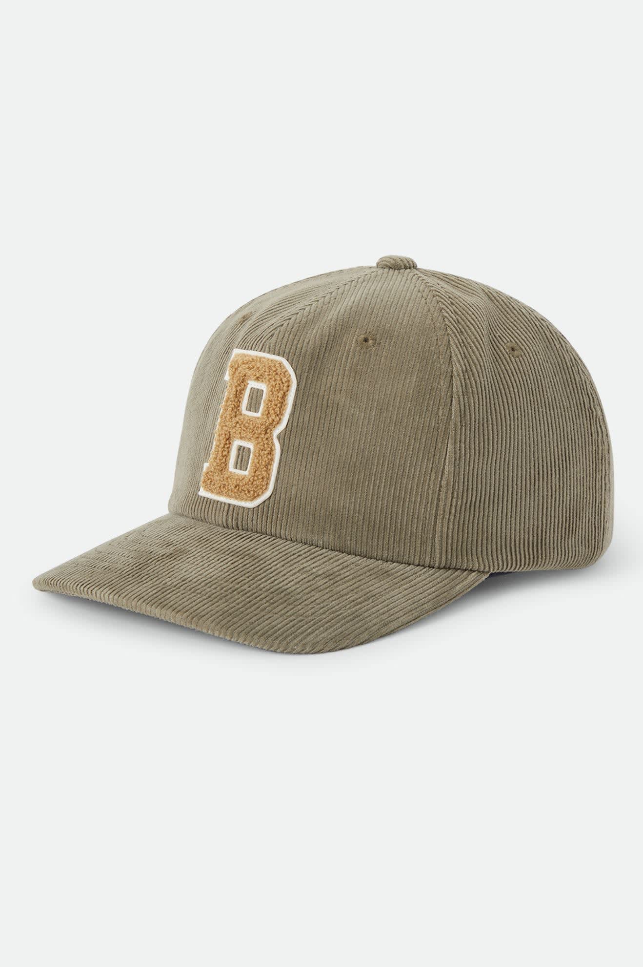 Unisex Big B Adjustable Hat in the color Dark Olive Corduroy - Front Product Laydown Image