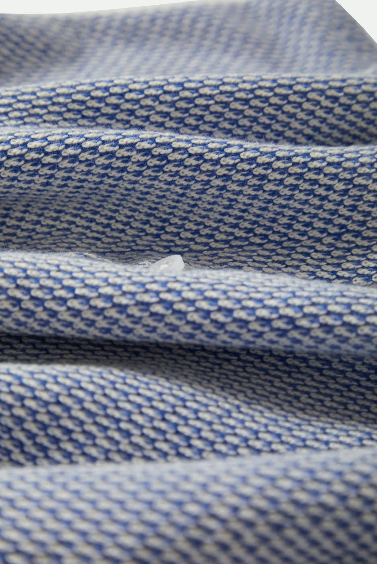 Women's The Weekend Cross Loop French Terry Top in the color Off White/Electric Indigo - Additional Laydown image