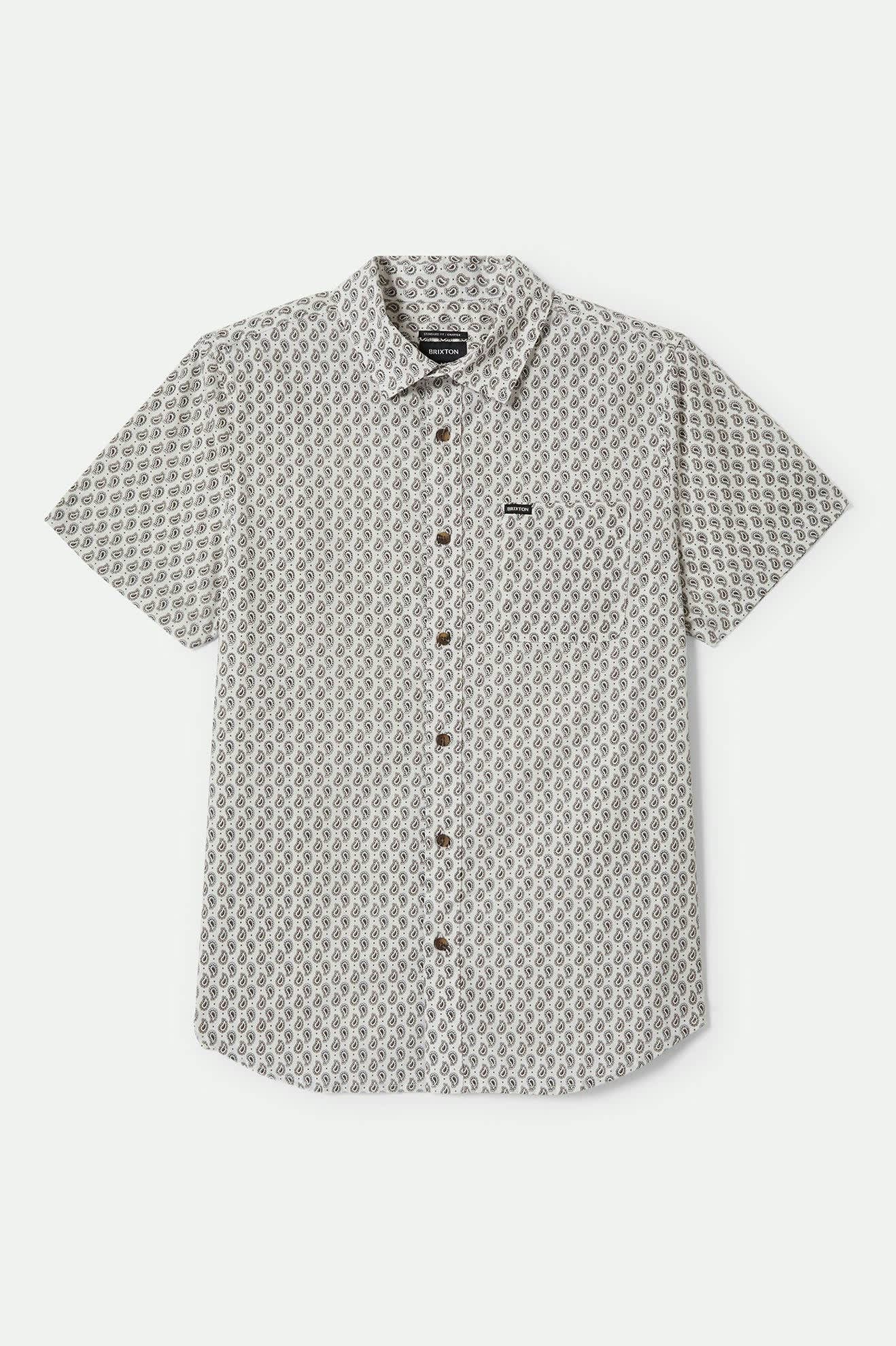Men's Charter Print S/S Shirt in the color Off White/Paisley - Front Product View