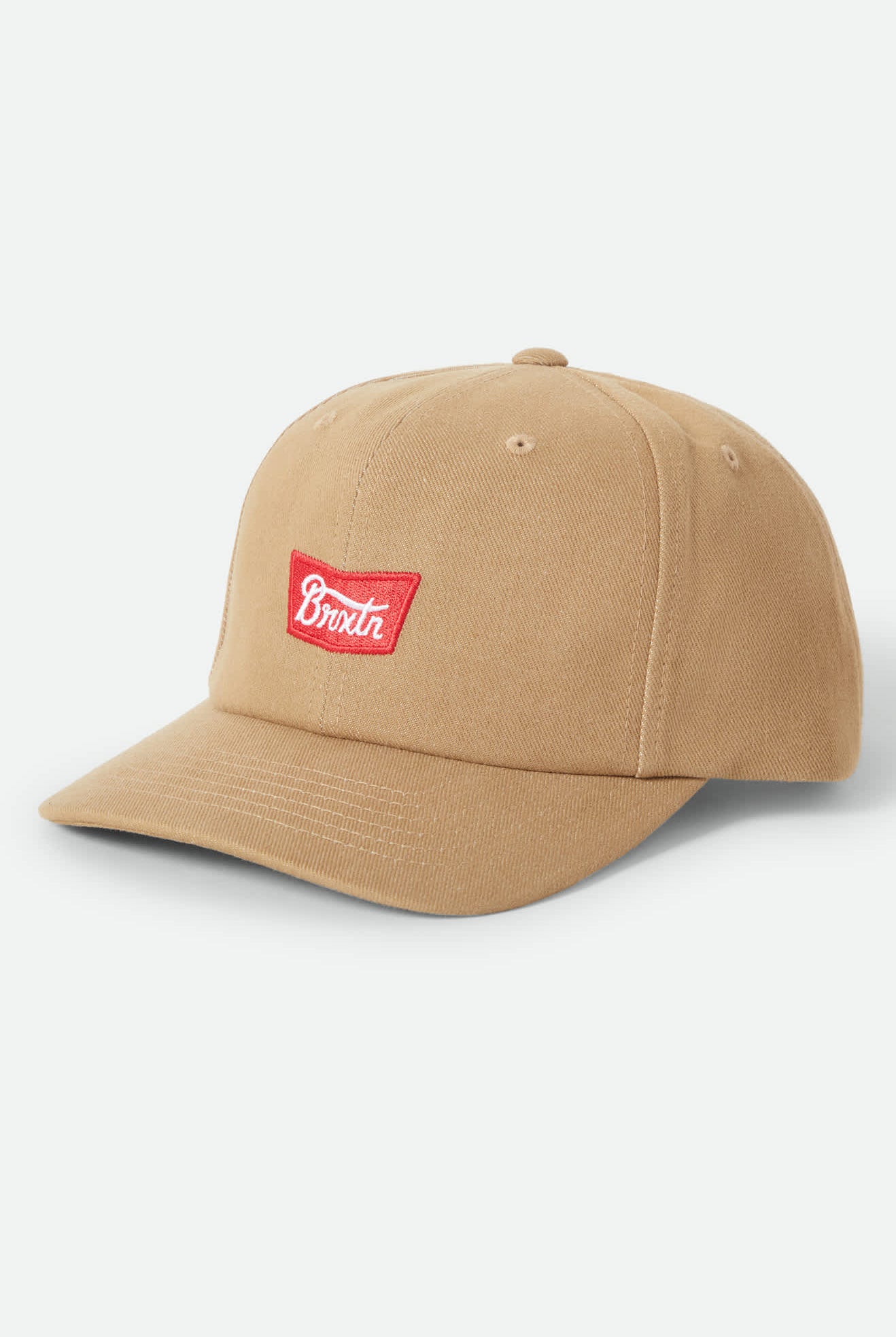 Unisex Stith Adjustable Hat in the color Khaki - Front Product Laydown Image