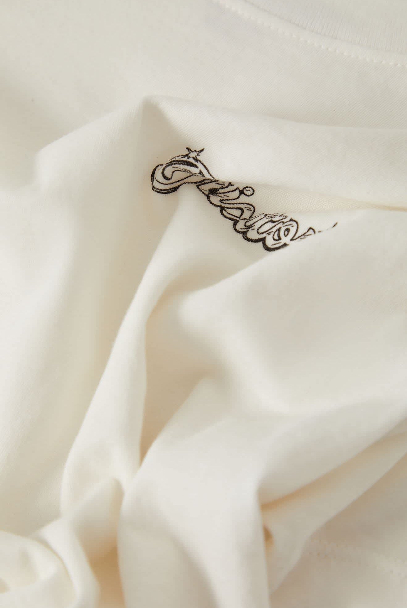 Women's Pinned Slim Crew T-Shirt in the color Off White - Additional Laydown image