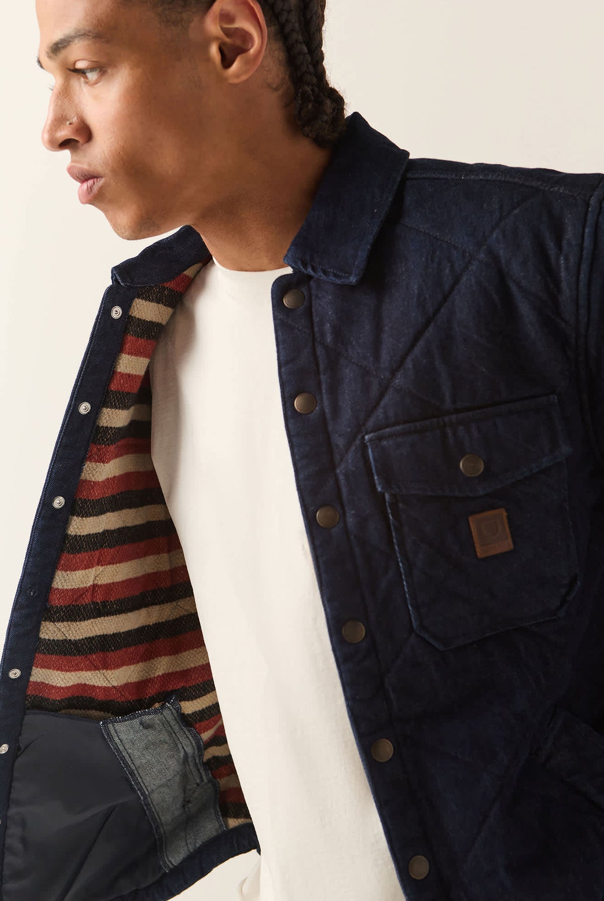 Men's Durham Lined Jacket in the color Dark Denim - Additional Fit image