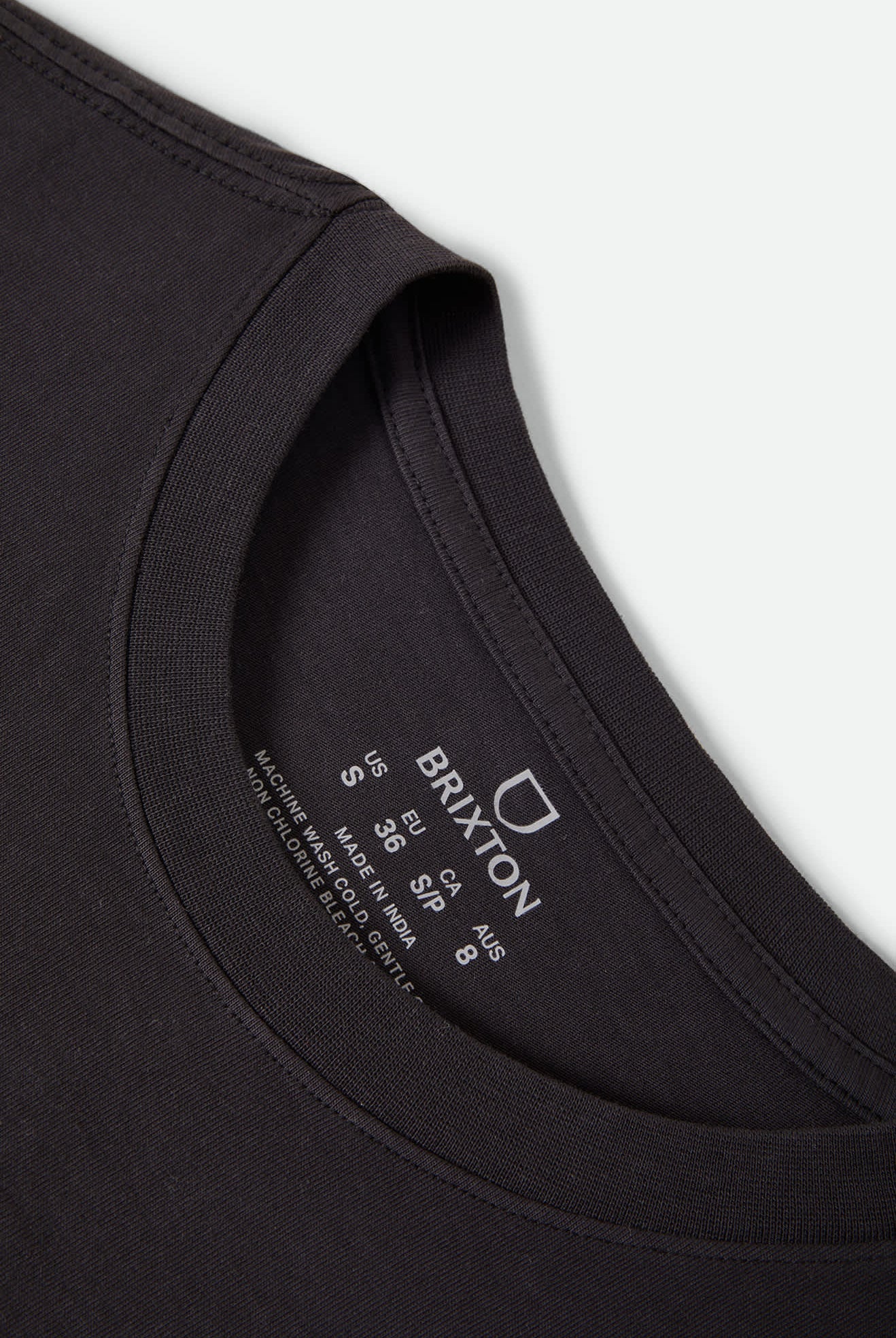 Women's Poolside Boxy Crew T-Shirt in the color Washed Black - Additional Laydown image