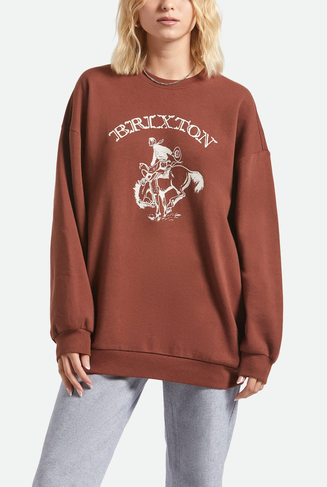 Women's Western Crew in the color Sepia - Women's Front View