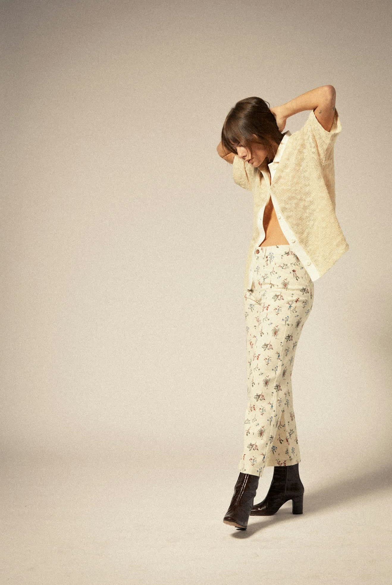 Women's Margo Cropped 5-Pocket Pant in the color Whitecap - Women's Side View