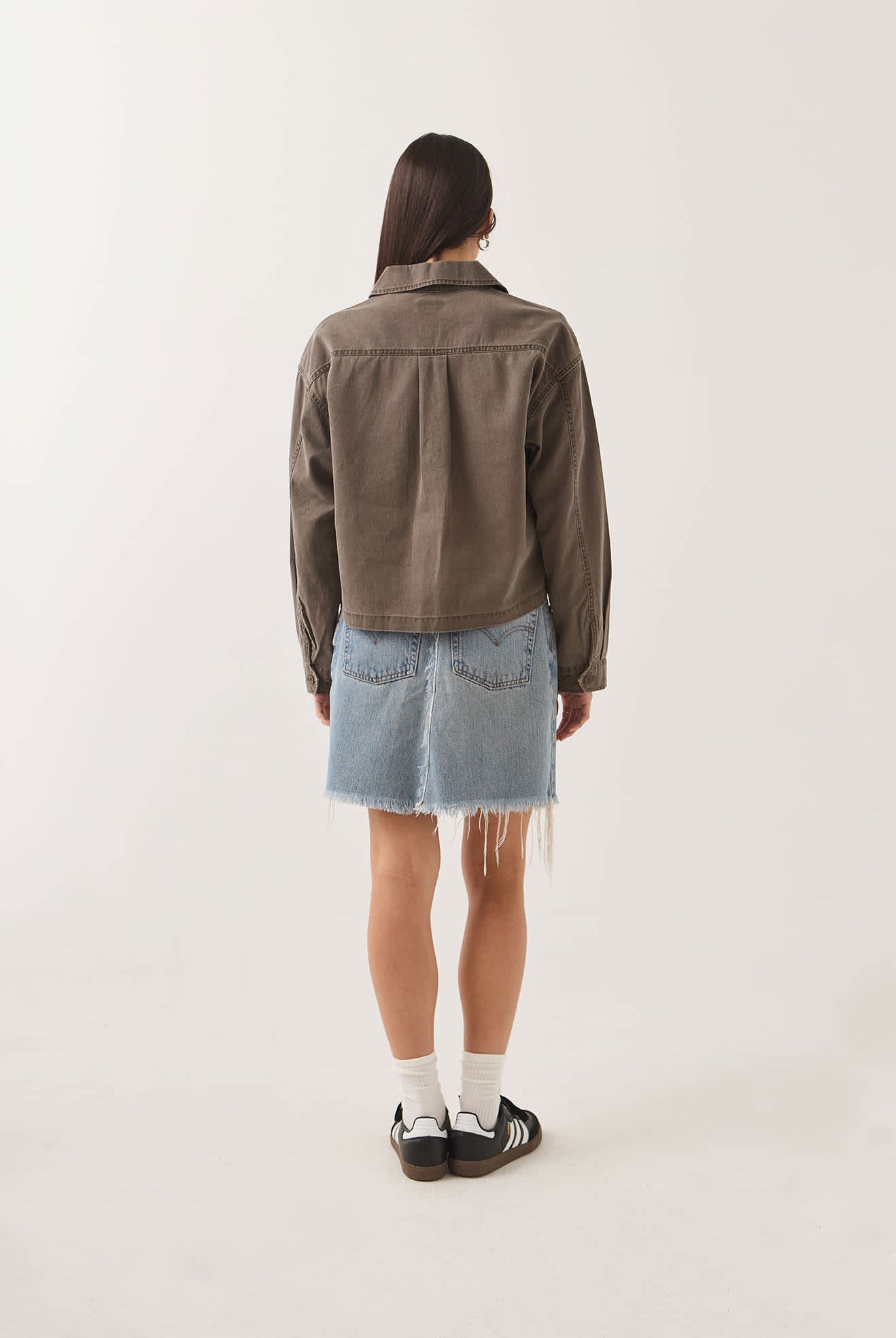 Women's Utopia Overshirt in the color Walnut Brown - Women's Back View