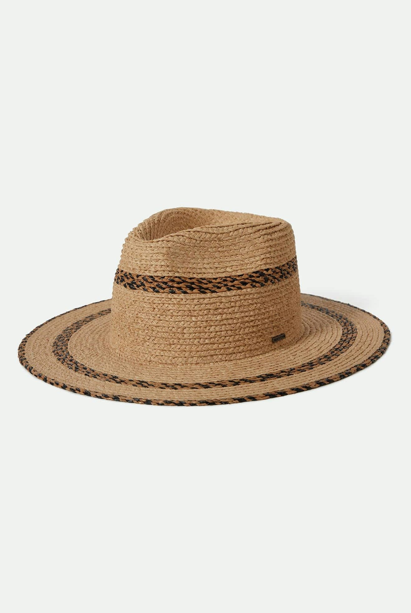 Unisex Cohen Straw Cowboy Hat in the color Tan/Black - Front Product View