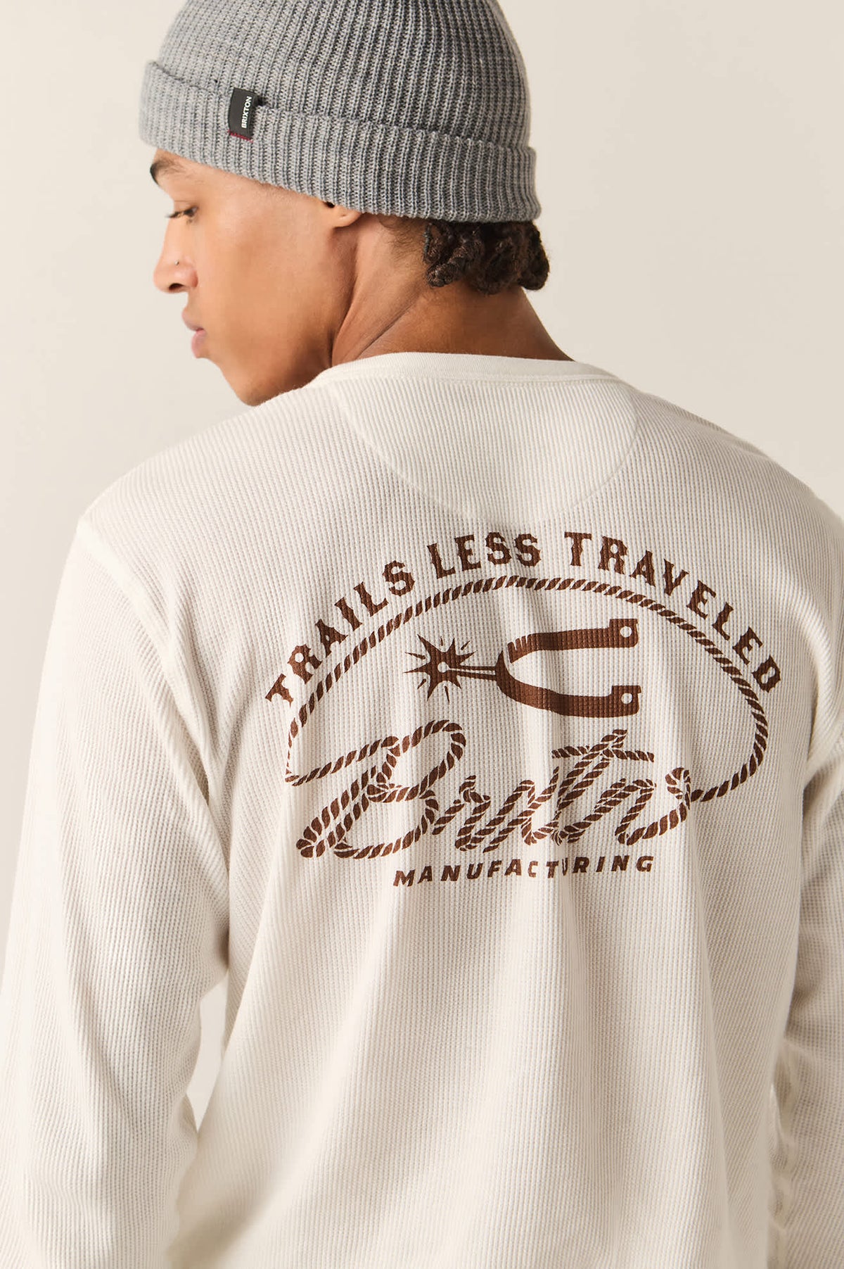 Men's Trails Waffle Knit Top in the color Off White - Additional Fit image