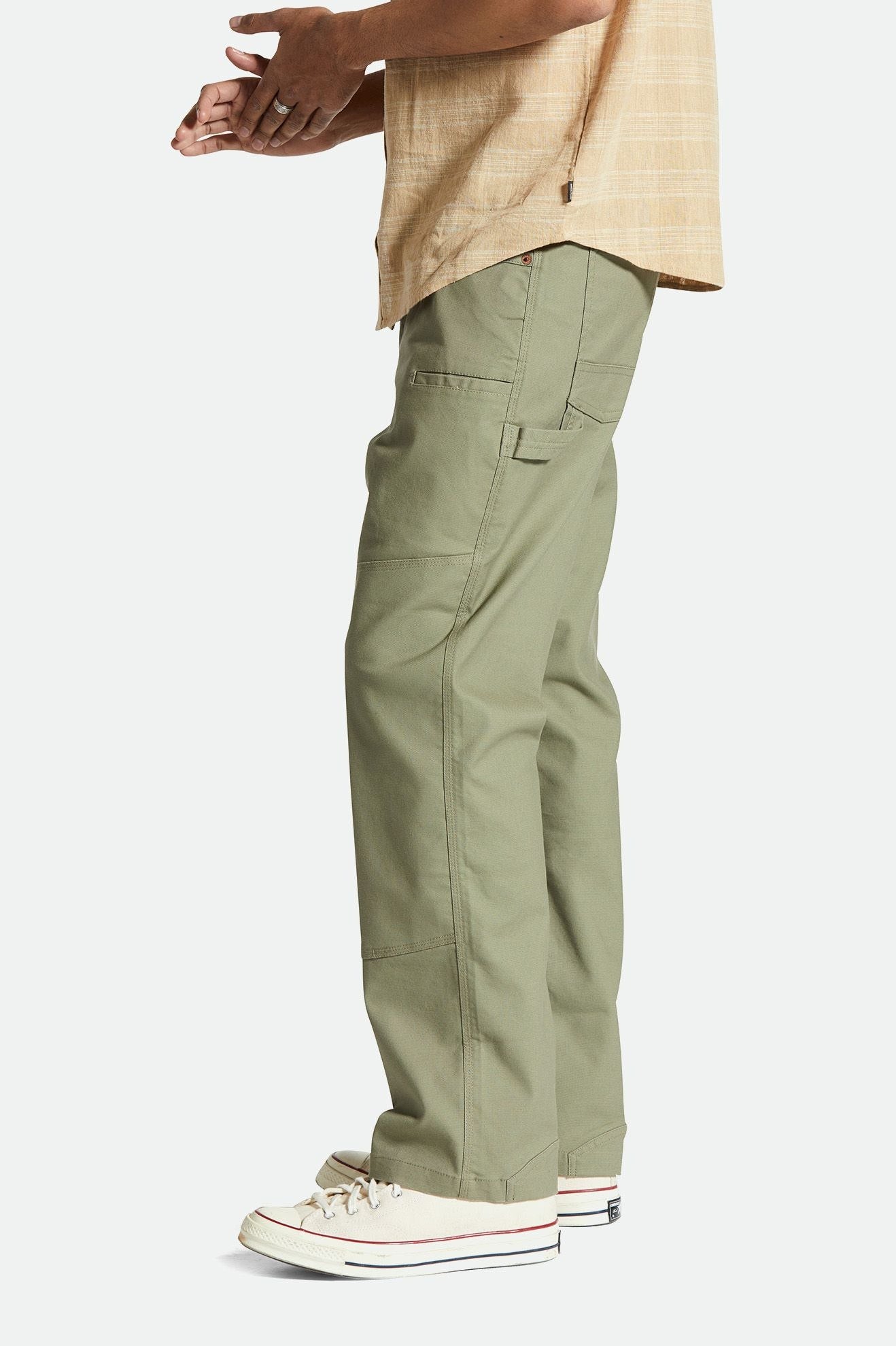 Men's Fit, Side View | Builders Carpenter Stretch Pant - Olive Surplus
