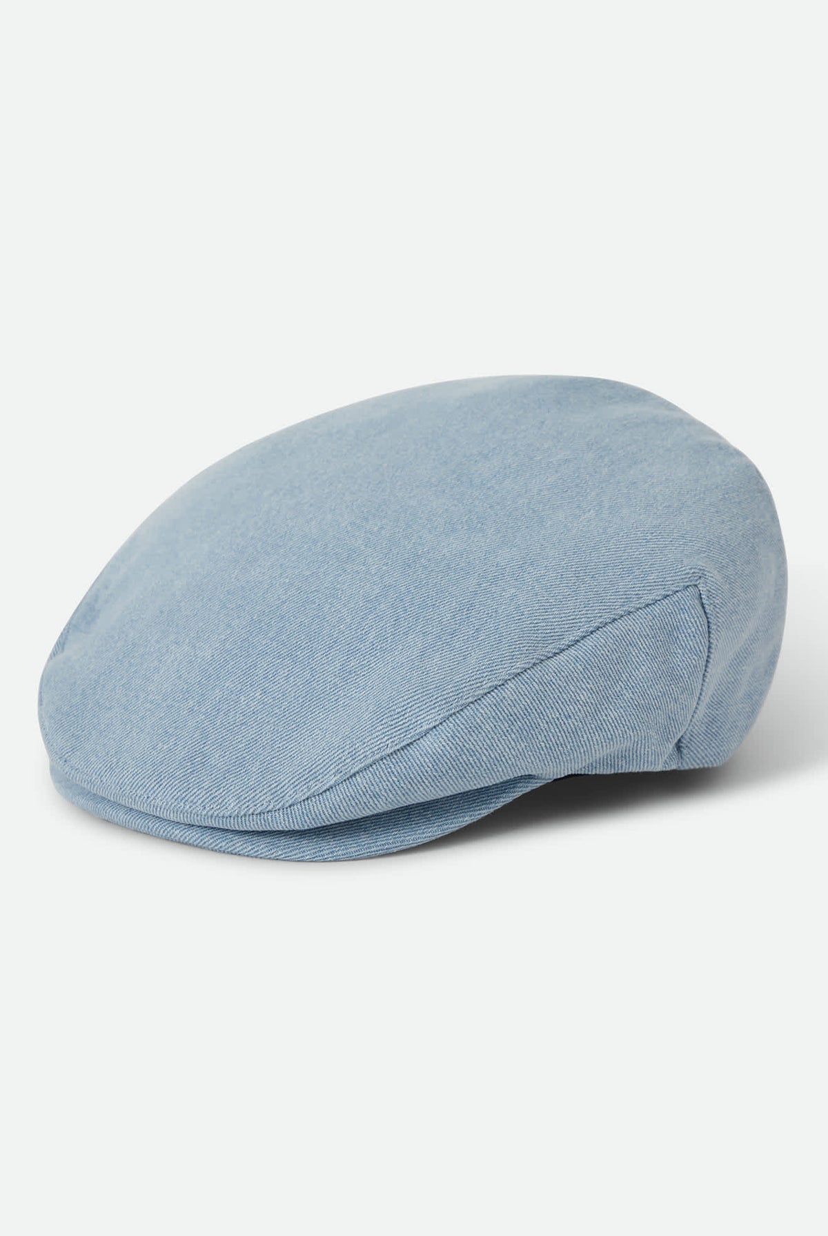 Unisex Hooligan Flat Cap in the color Light Indigo Wash - Front Product Laydown Image
