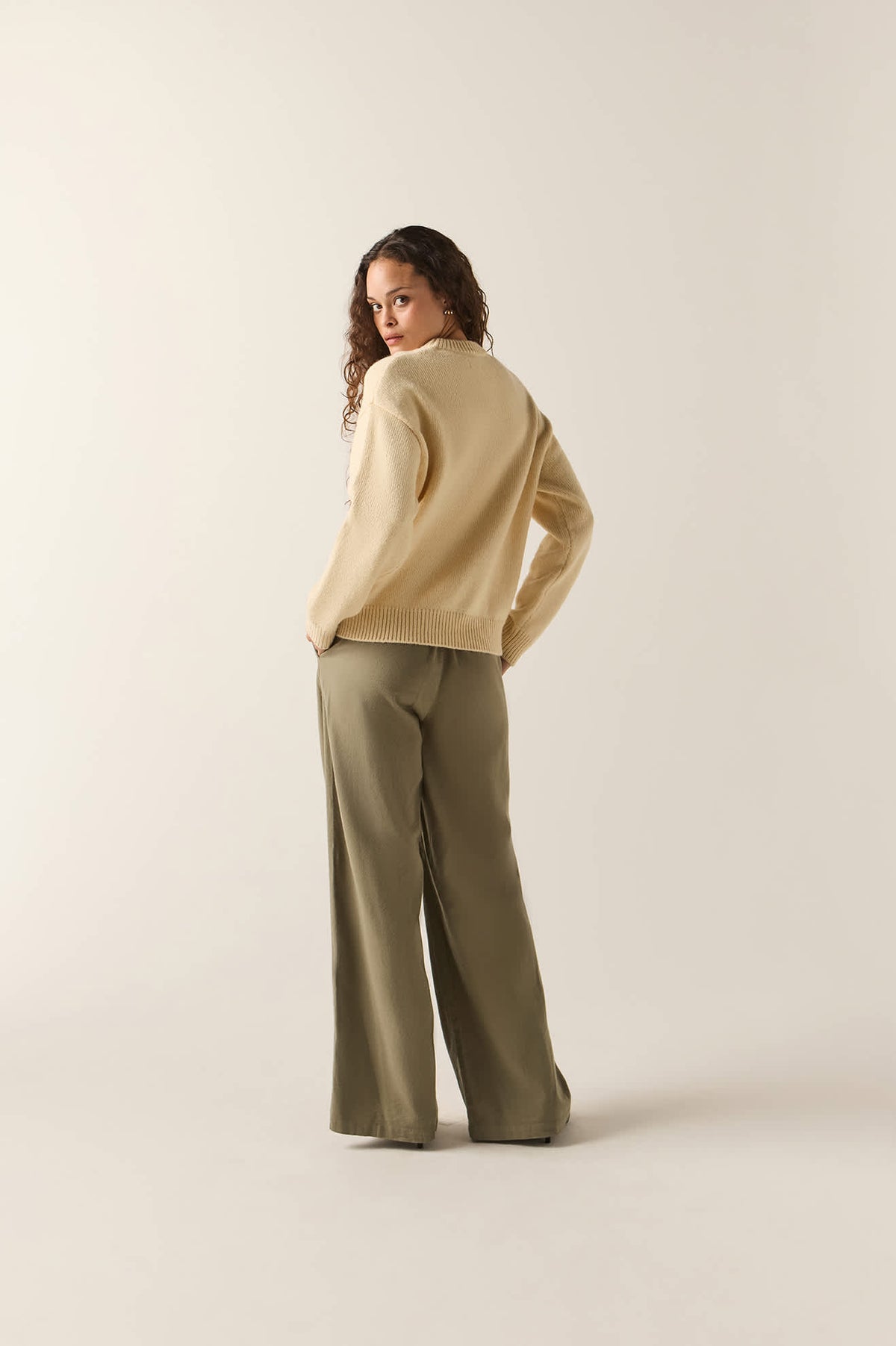 Women's Howdy Crew Sweater in the color Whitecap - Women's Side View