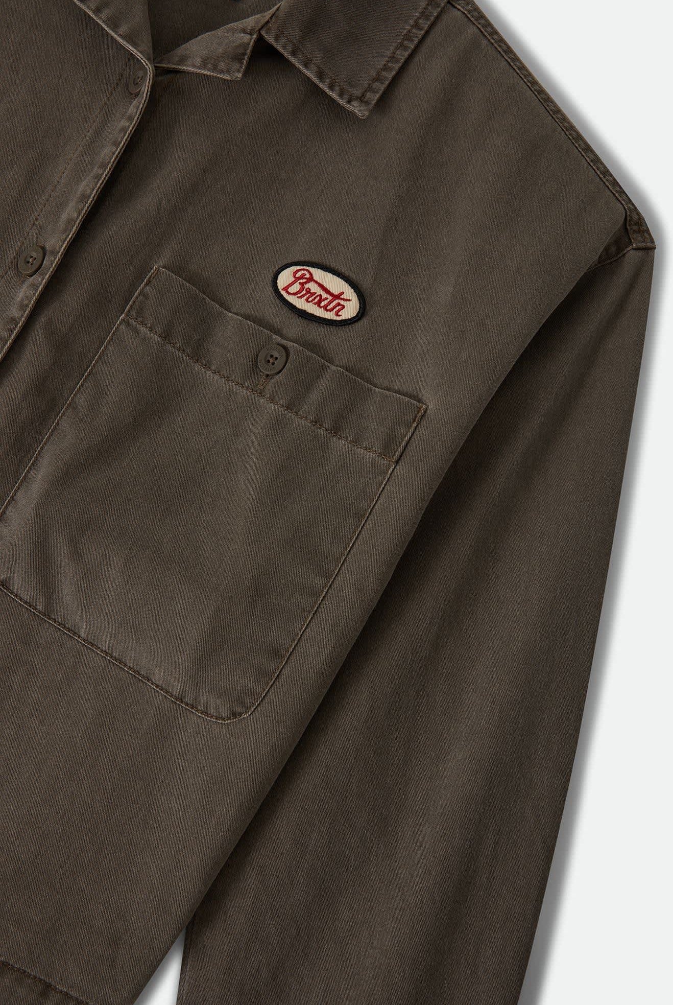 Women's Utopia Overshirt in the color Walnut Brown - Additional Laydown image