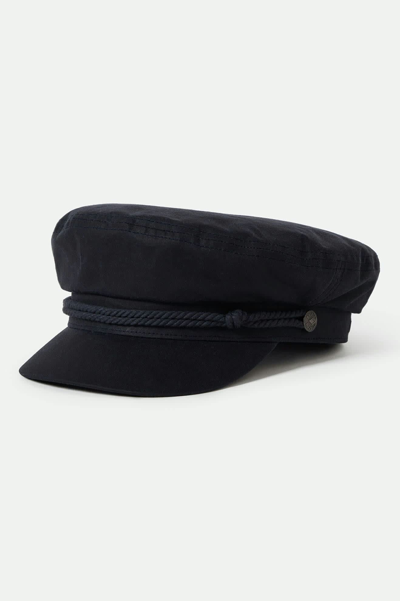 Unisex Fiddler Fisherman Cap in the color Washed Navy - Front Product View