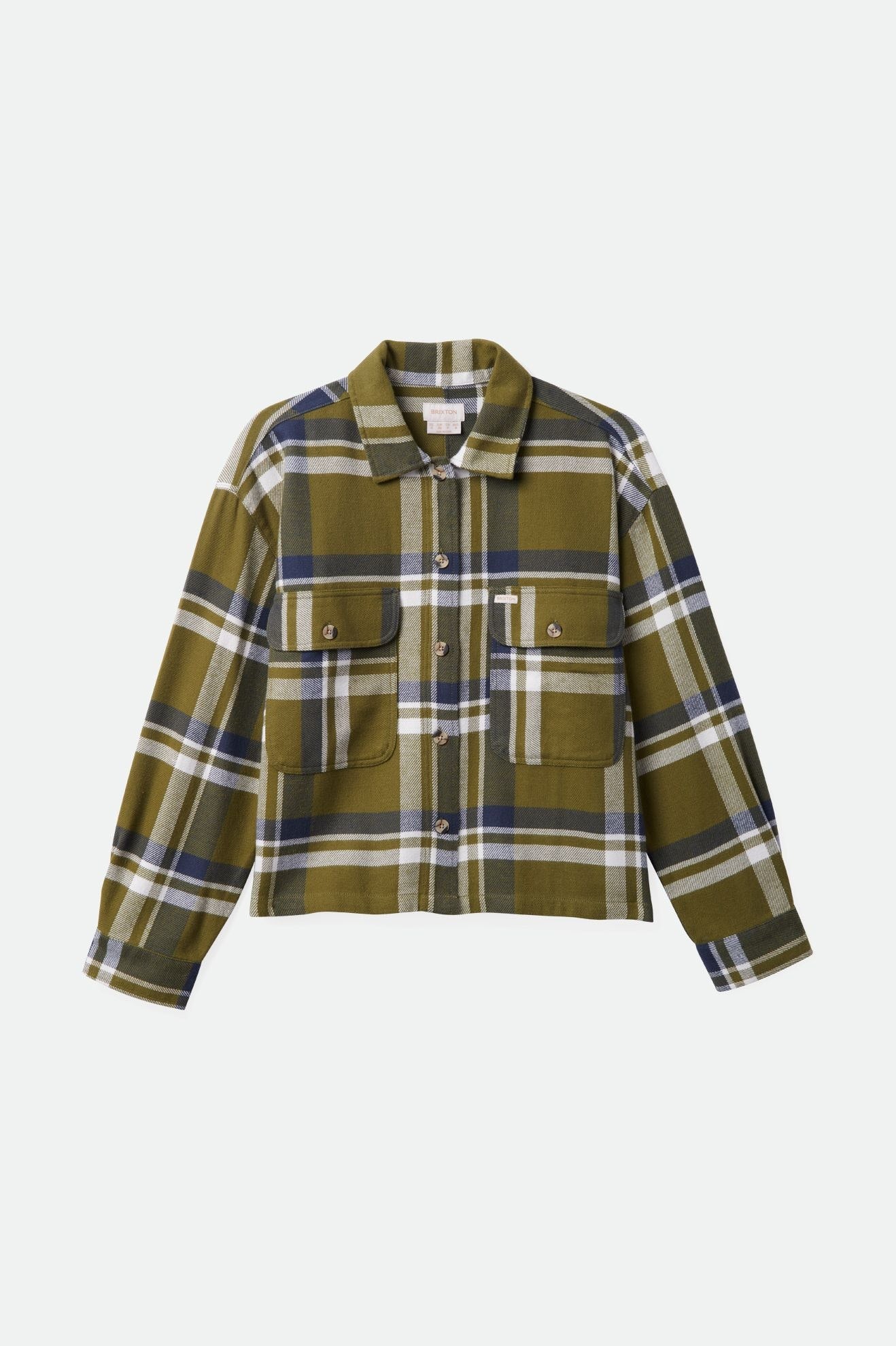 Brixton Women's Bowery Women's Flannel - Sea Kelp/Washed Navy | Profile