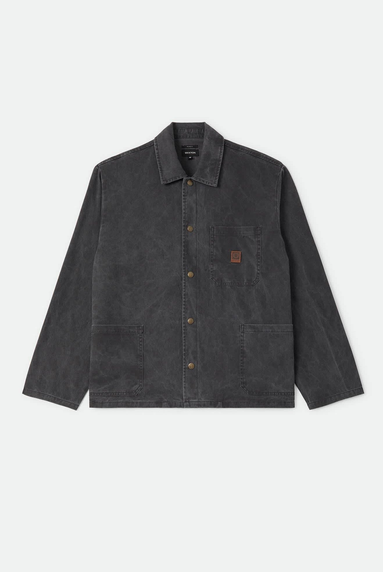 Men's Painters Jacket in the color Washed Black - Front Product Laydown Image