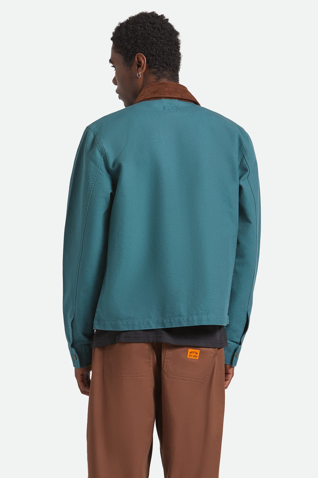 Men's Mechanic Garage Jacket in the color Night Sage - Men's Back View