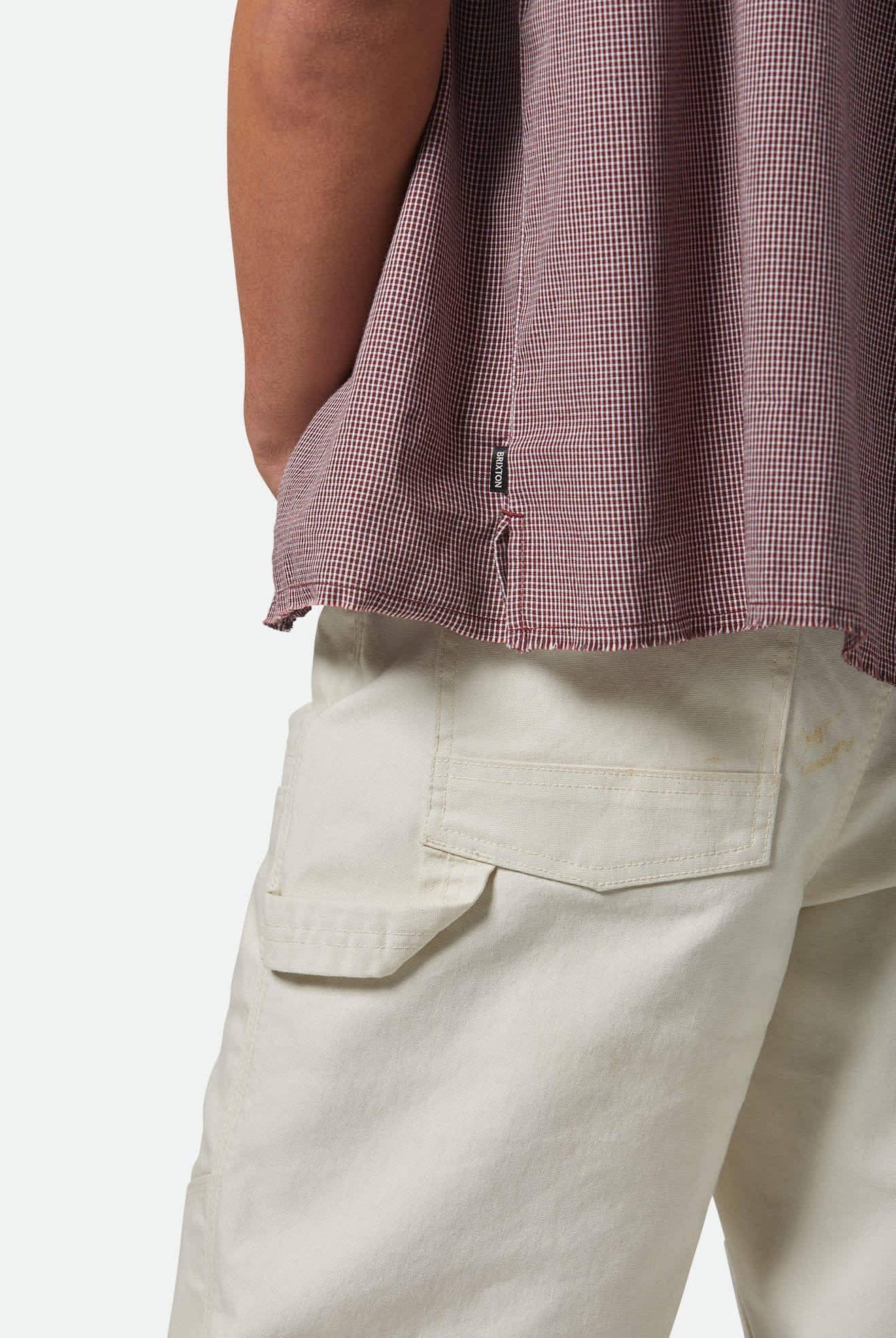 Men's Builders Carpenter Stretch Pant in the color Egret White - Additional Fit image