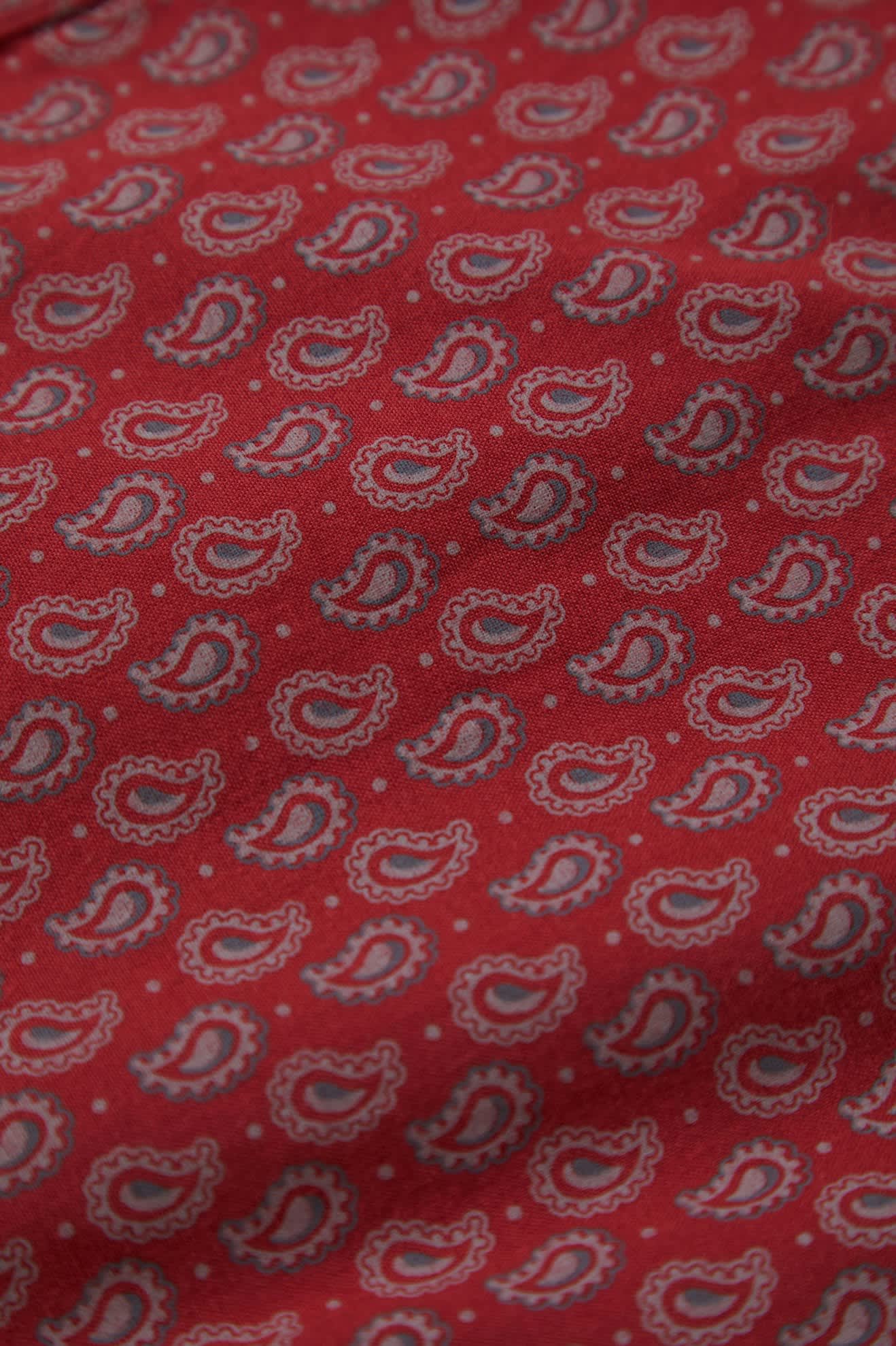 Men's Charter Print S/S Shirt in the color Rust Red/Paisley - Additional Style View