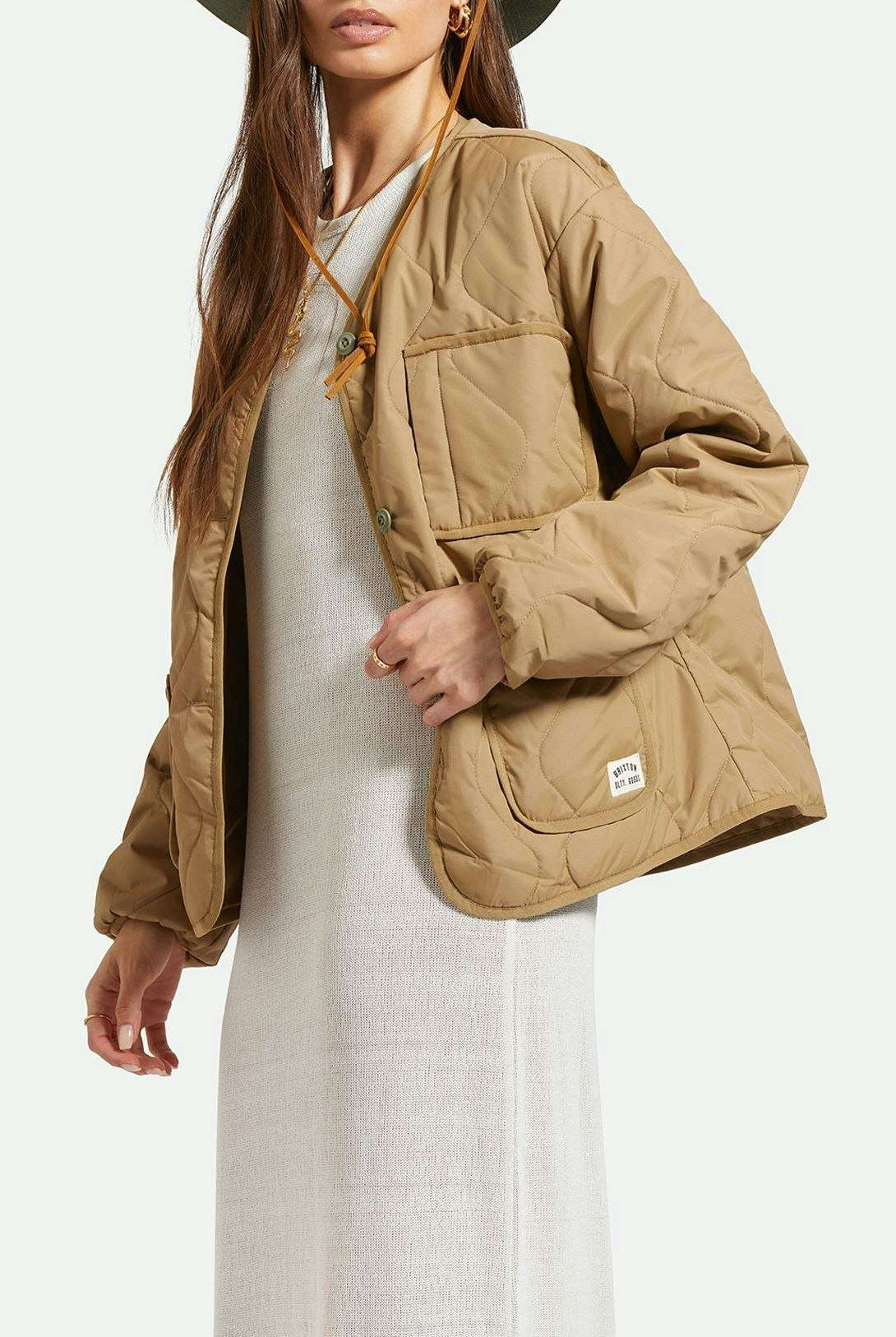 Women's Side Fit | Delilah Quilted Jacket - Khaki