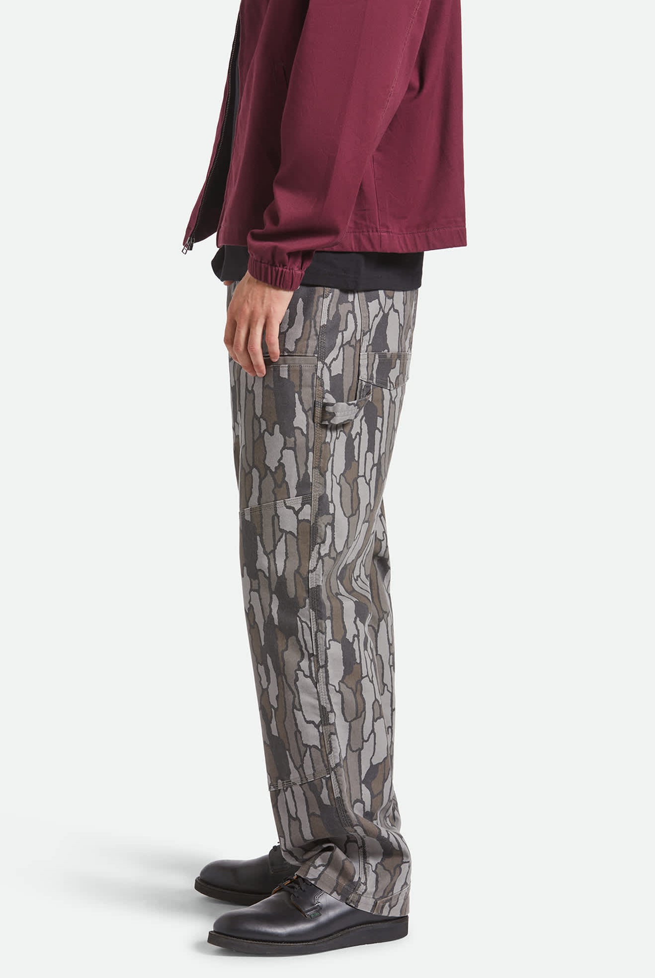 Men's Builders Carpenter Stretch Pant in the color Bark Camo - Men's Side View