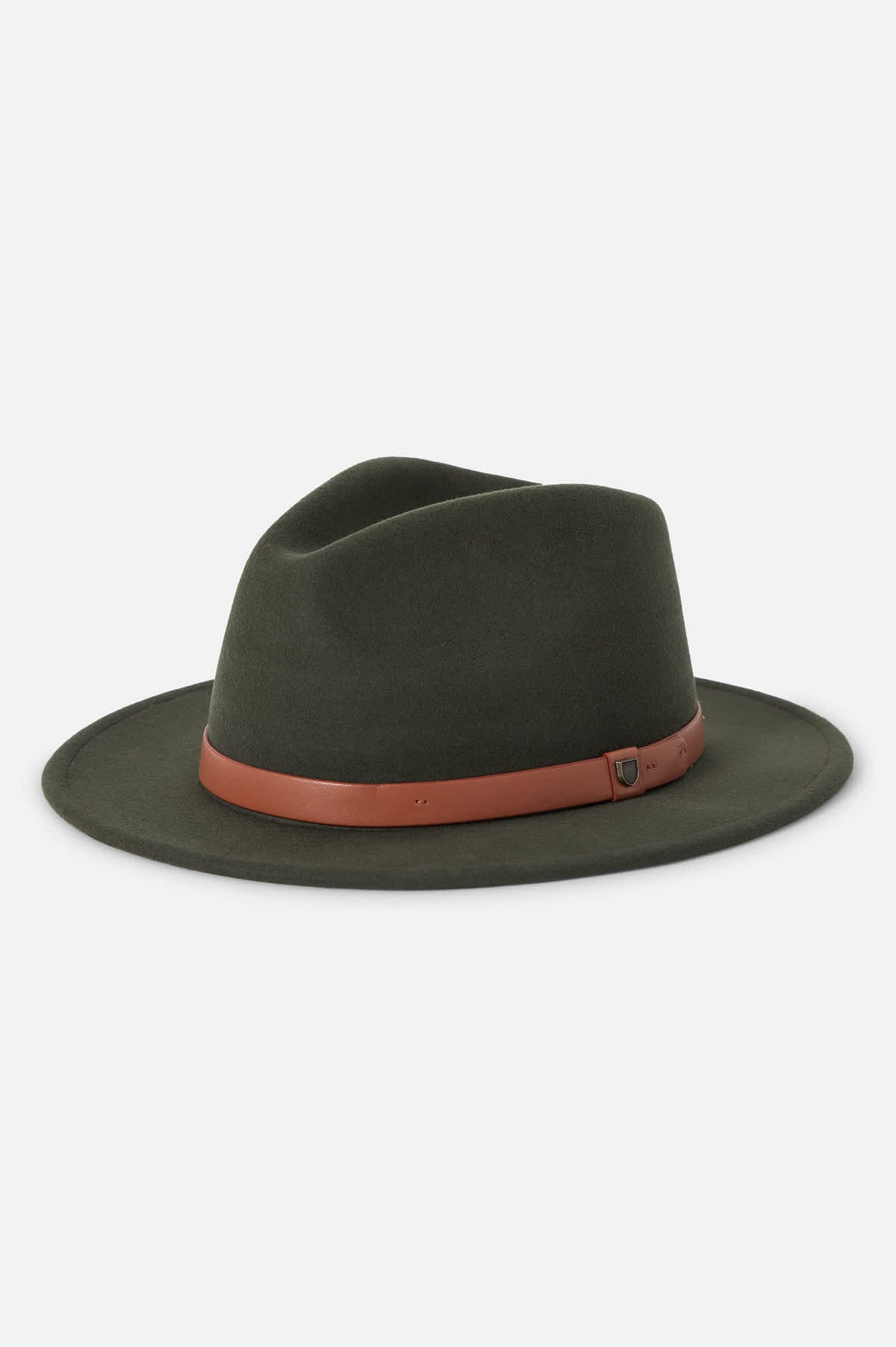 Unisex Messer Fedora in the color Ivy/Light Brown - Front Product Laydown Image