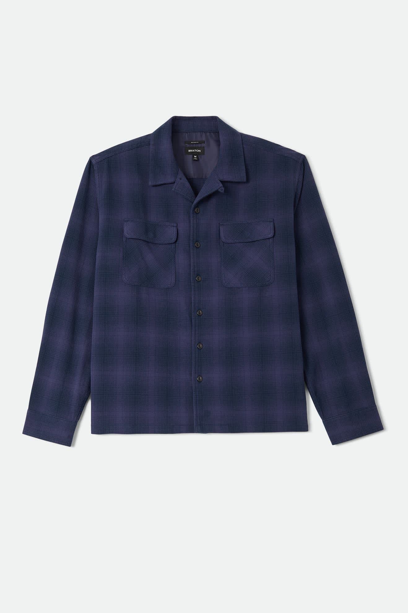 Men's Century Overshirt in the color Blue/Navy Shadow - Front Product Laydown Image