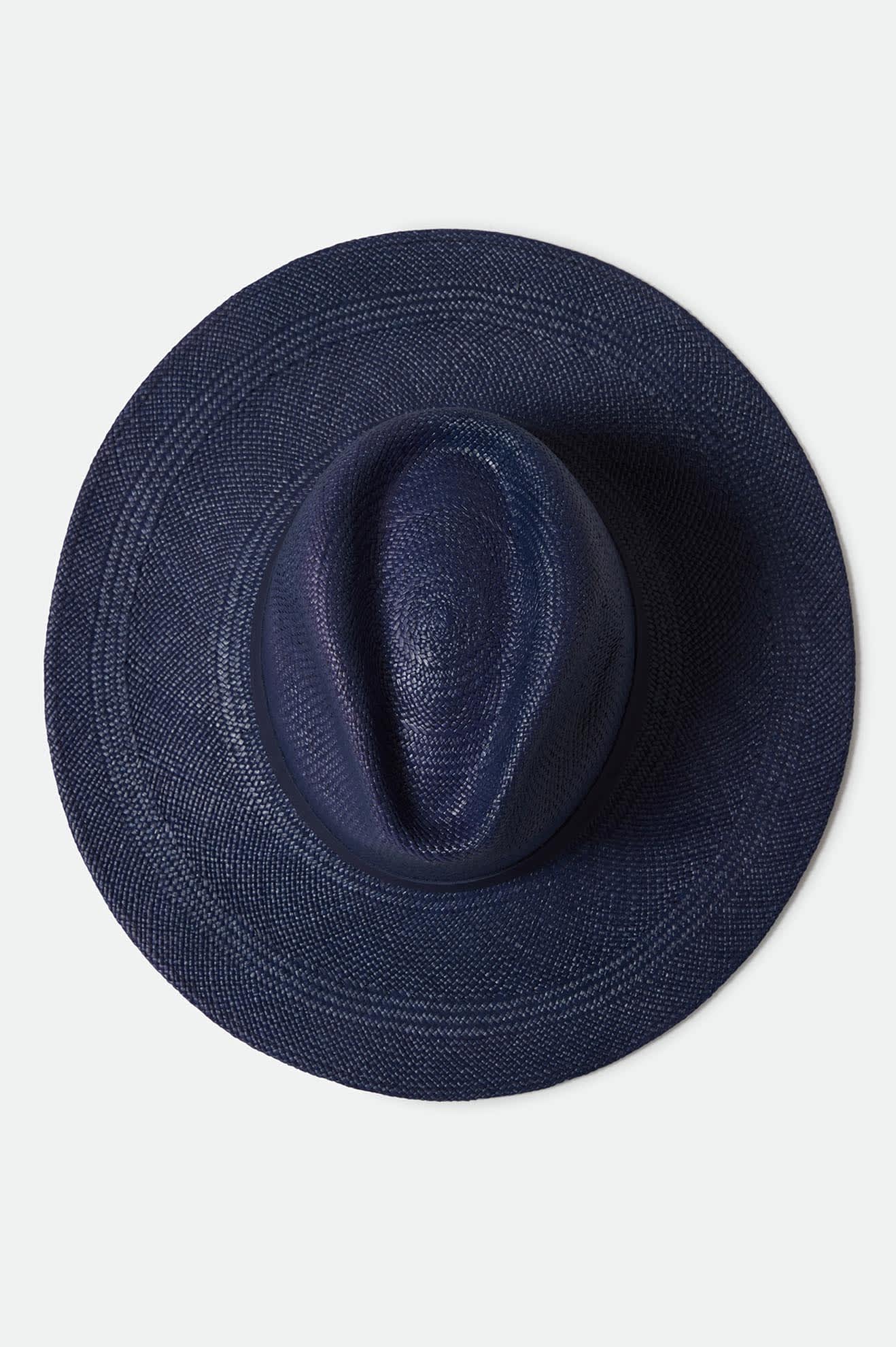 Women's Harper Panama Straw Hat in the color Navy - Additional Laydown image