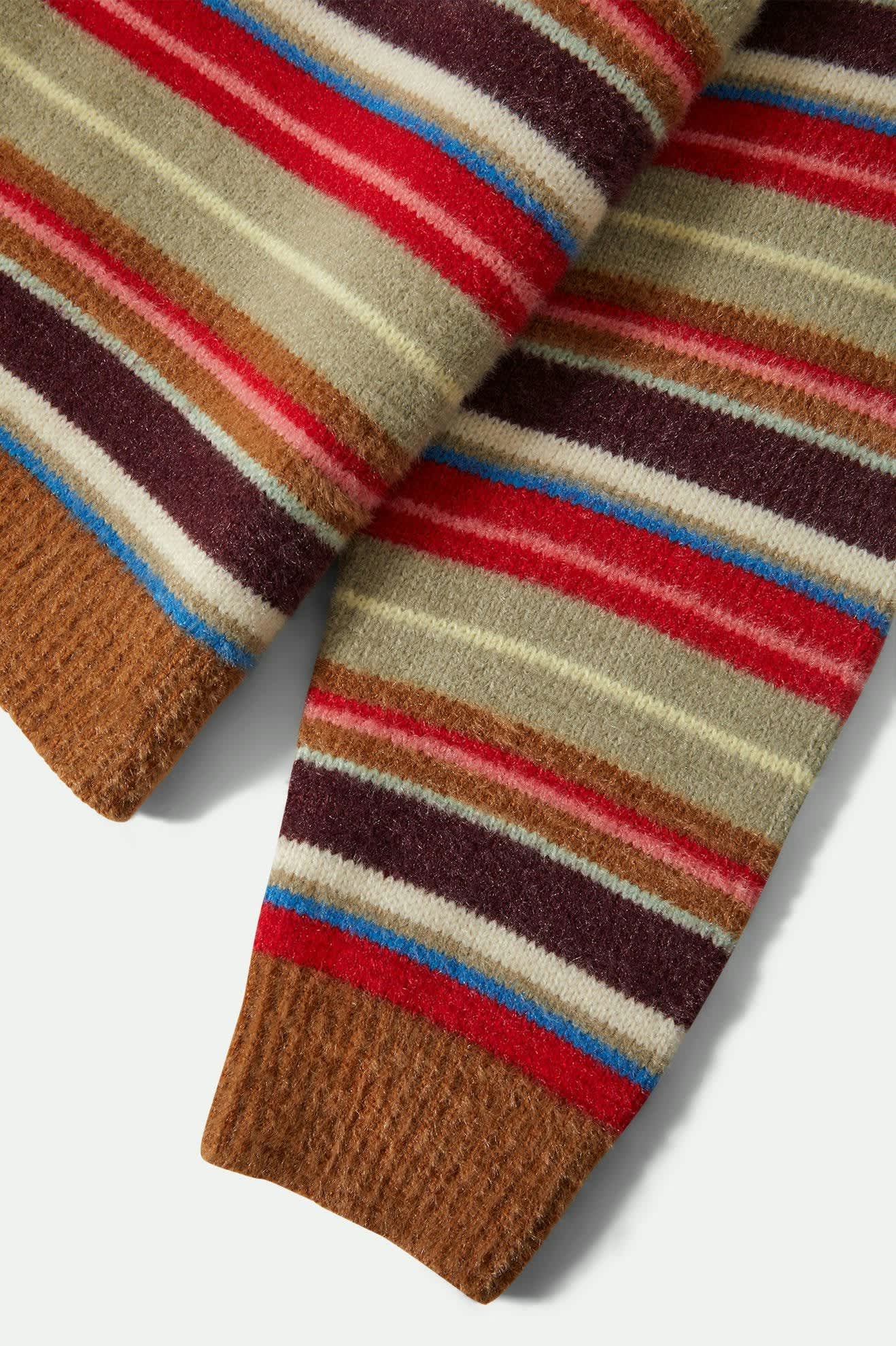 Women's Cozy Crew Sweater in the color Multi Stripe - Additional Laydown image