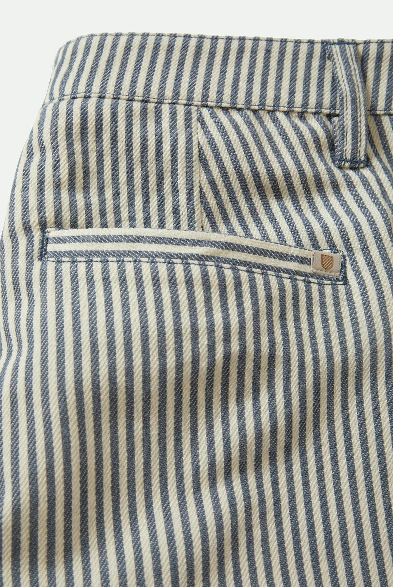Women's Bedford Pant in the color Azure Blue Pinstripe - Additional Laydown image