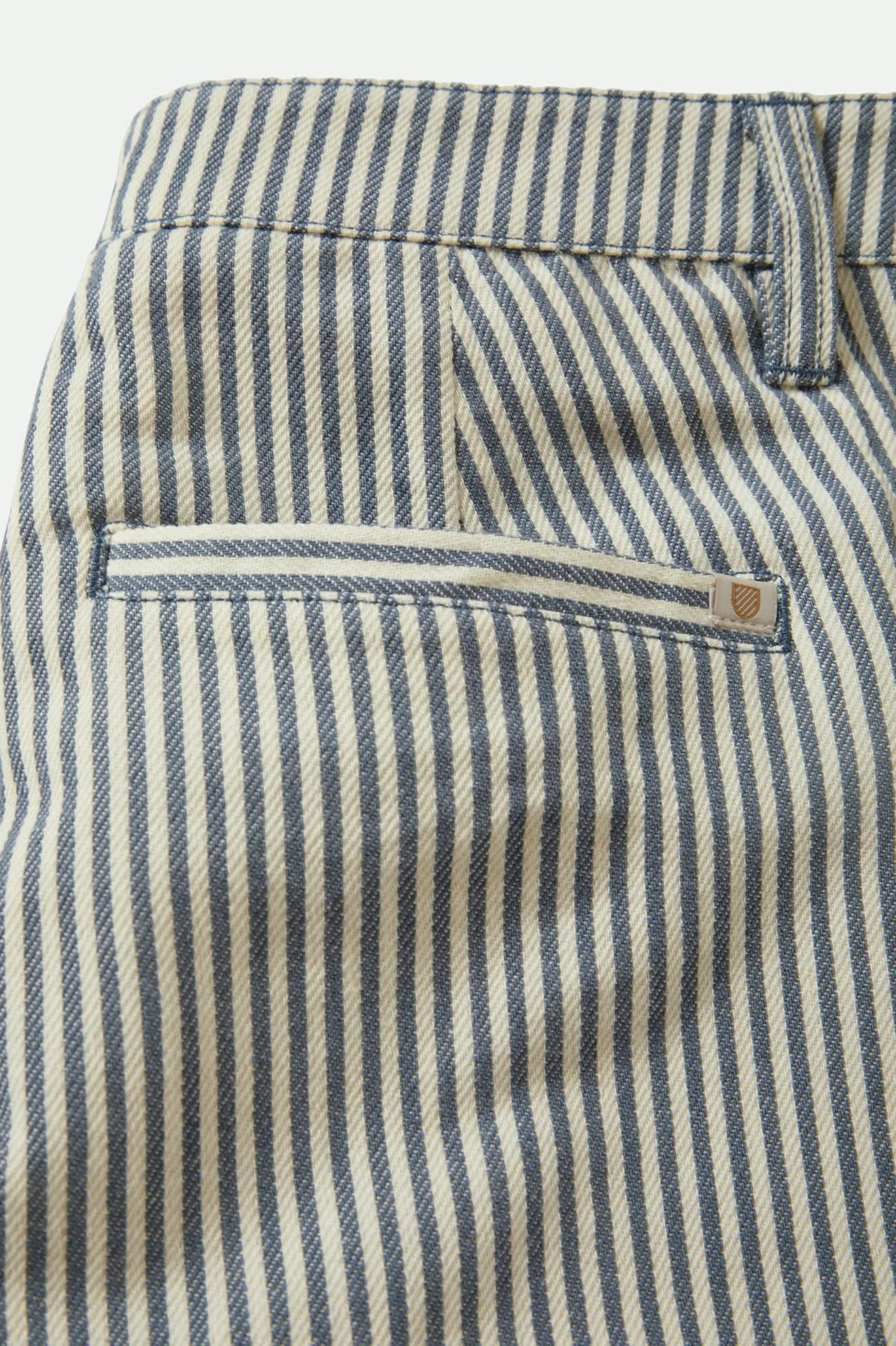 Women's Bedford Pant in the color Azure Blue Pinstripe - Additional Laydown image