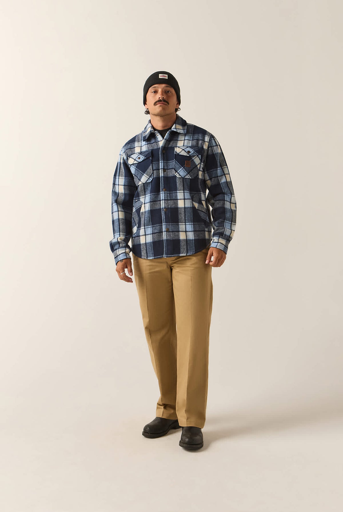 Men's Textured Durham Jacket in the color Classic Navy Plaid - Additional Fit image