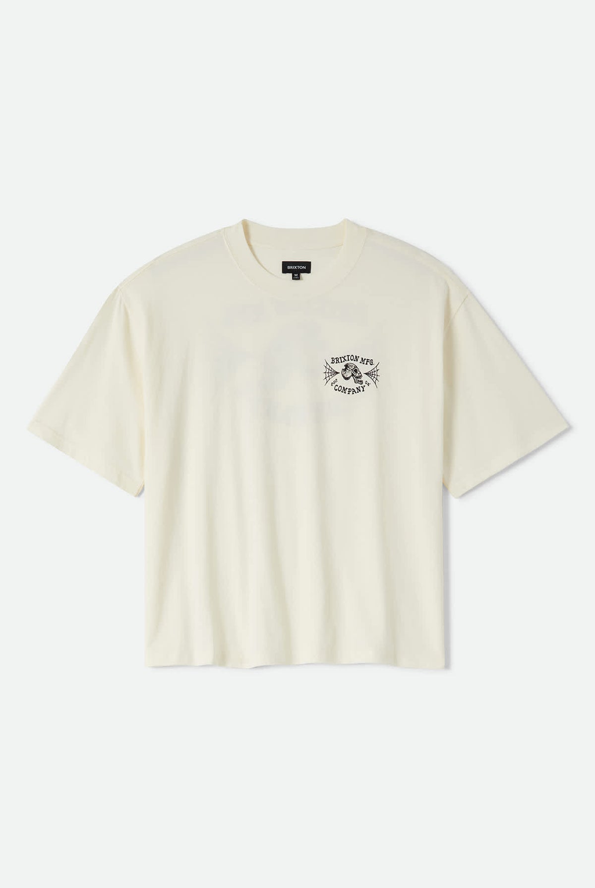 Men's Ogle Boxy T-Shirt in the color Cream - Front Product Laydown Image
