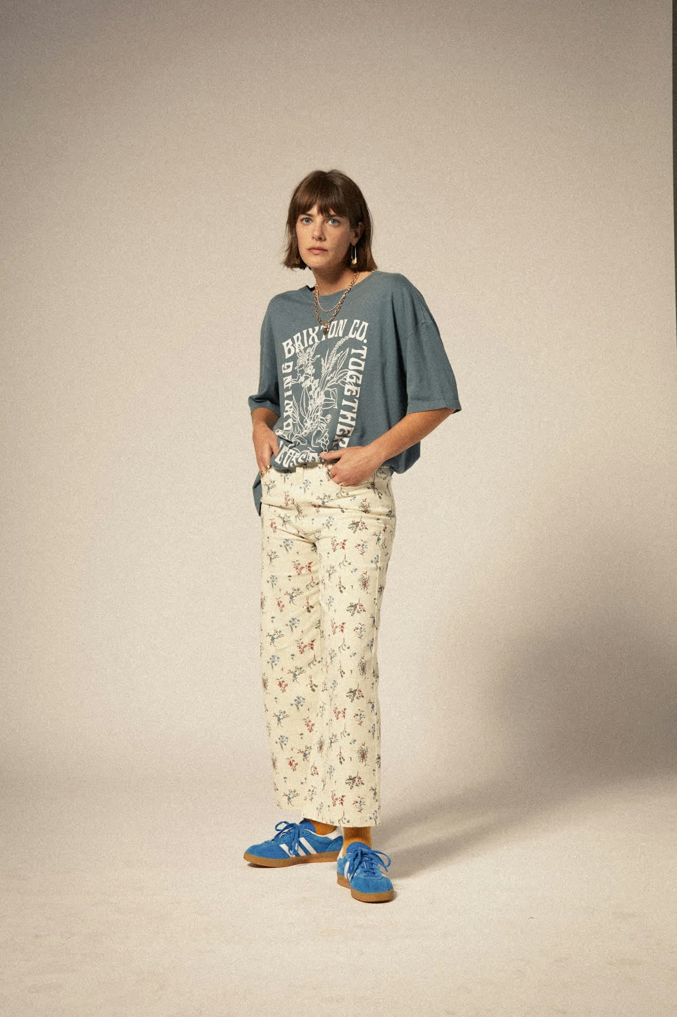 Women's Bloom Oversized Boyfriend T-Shirt in the color Basalt - Women's Featured View