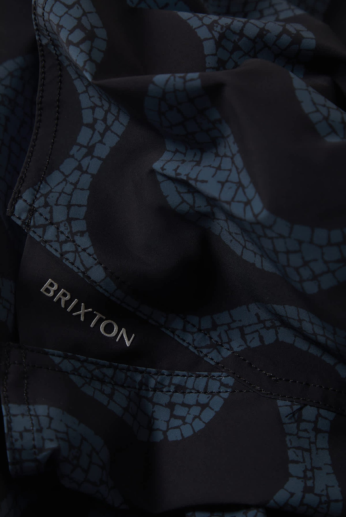 Men's Blitz Boardshort 19" in the color Black/Future Grey Warped Tile - Additional Laydown image