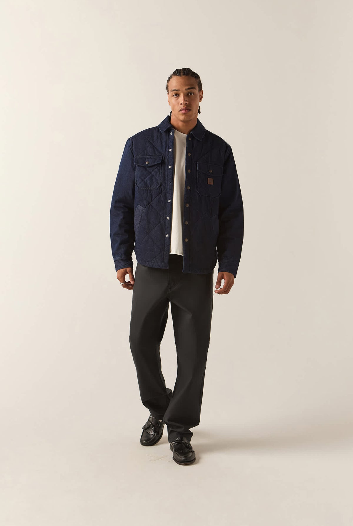 Men's Durham Lined Jacket in the color Dark Denim - Additional Fit image