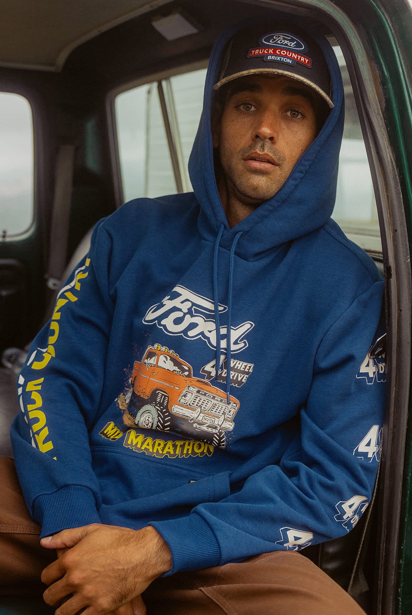 Men's Ford Mud Marathon Relaxed Fleece Hoodie in the color Ford Blue - Men's Lifestyle image