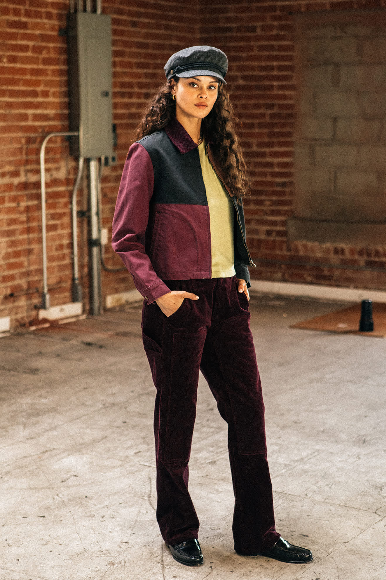 Women's Essex Patched Painter Pant in the color Port - Men's Lifestyle image