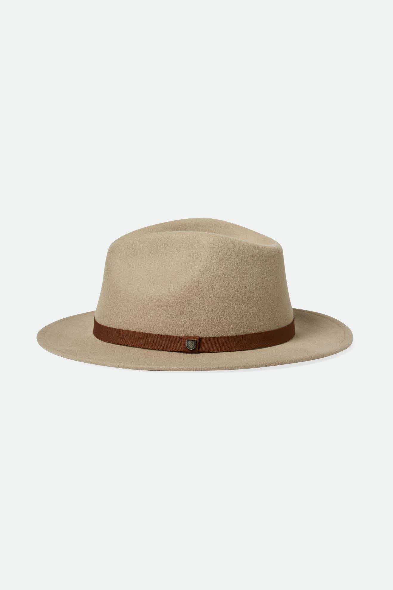 Unisex Messer Packable Fedora in the color Timberwolf/Light Brown - Additional Style View