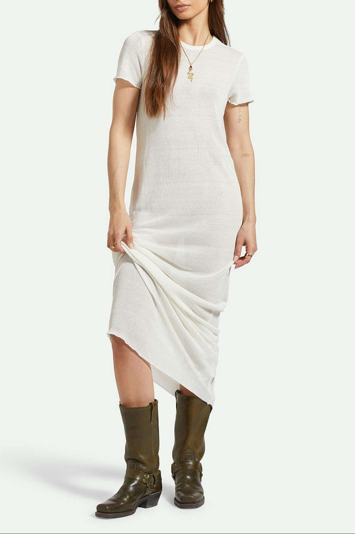 Women's Lifestyle 1 | Sheer Knit Dress - Off White