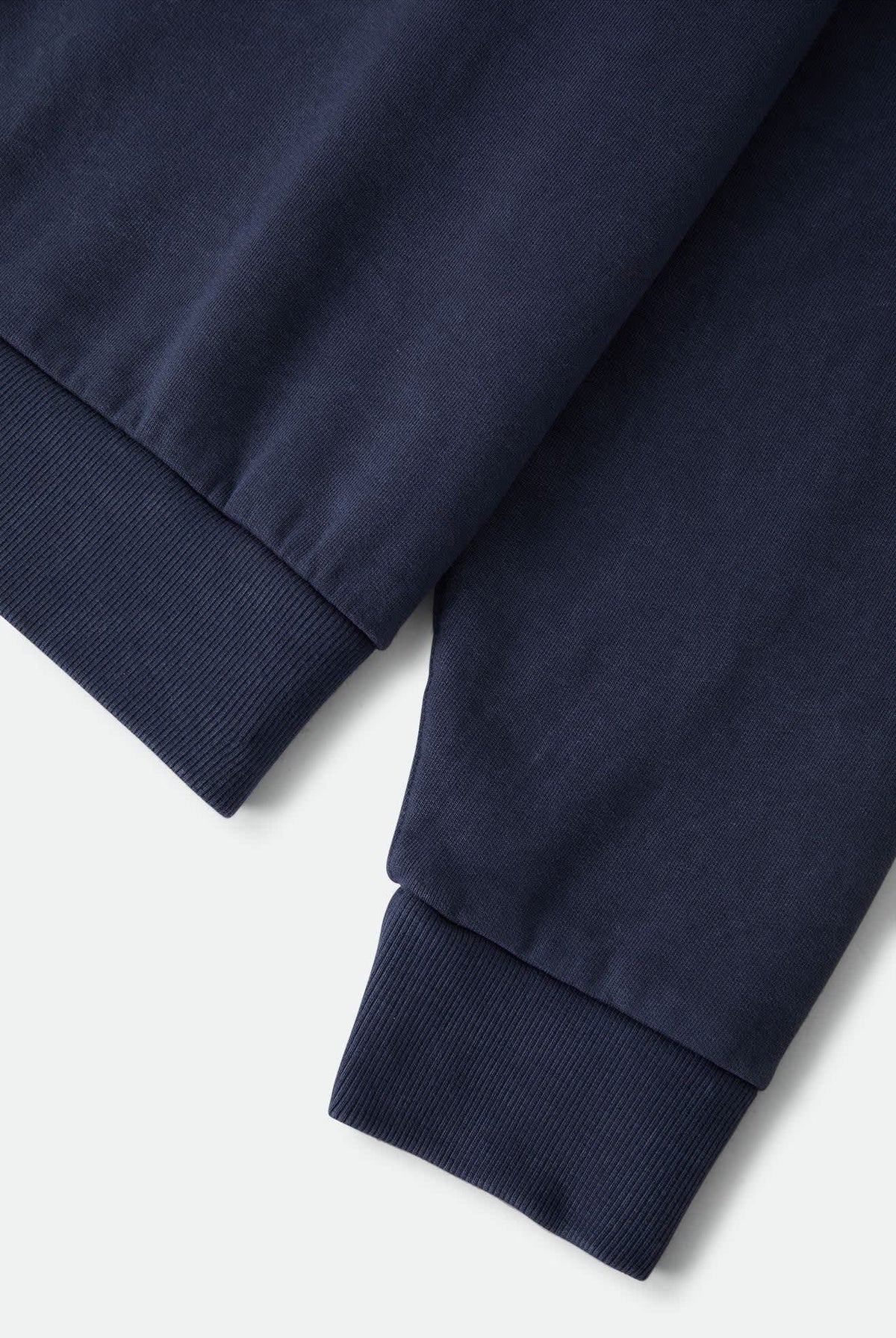 Men's Brixton Baseline Crew Fleece in the color Washed Navy Vintage Wash - Additional Laydown image
