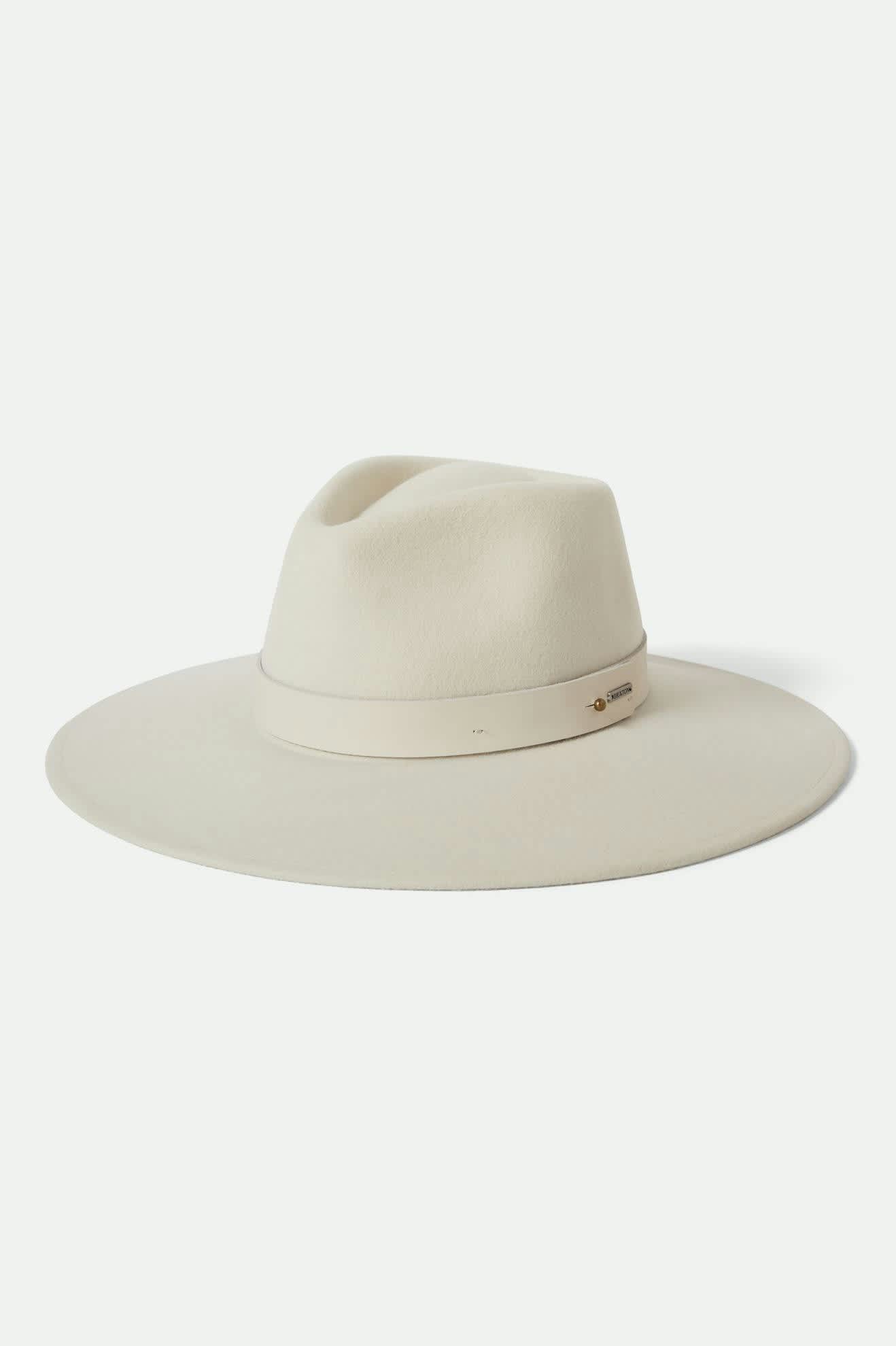 Women's Eleanor Felt Packable Hat in the color Off White - Front Product View