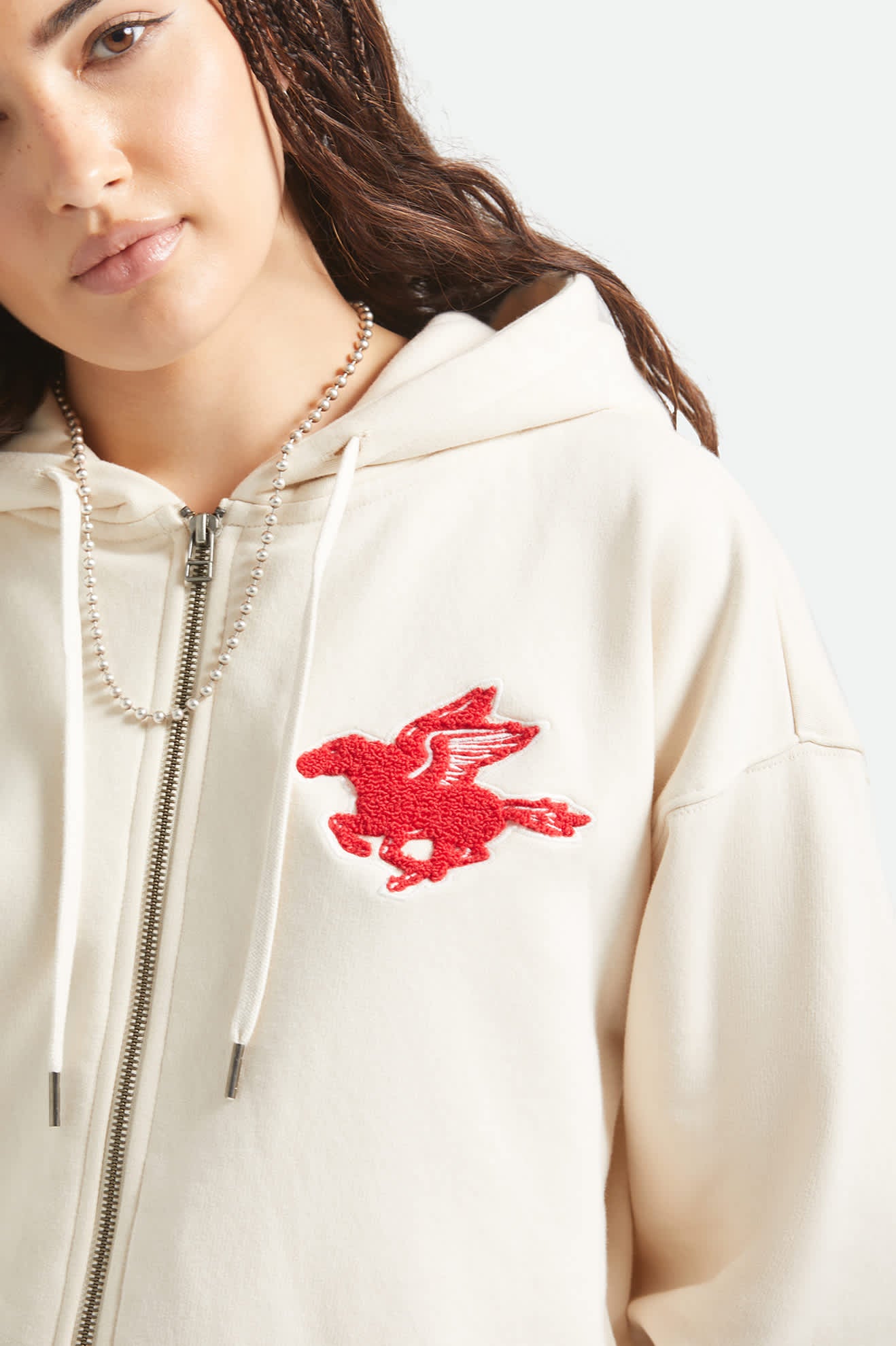 Women's Pegasus Zip Hood in the color Whitecap - Additional Fit image