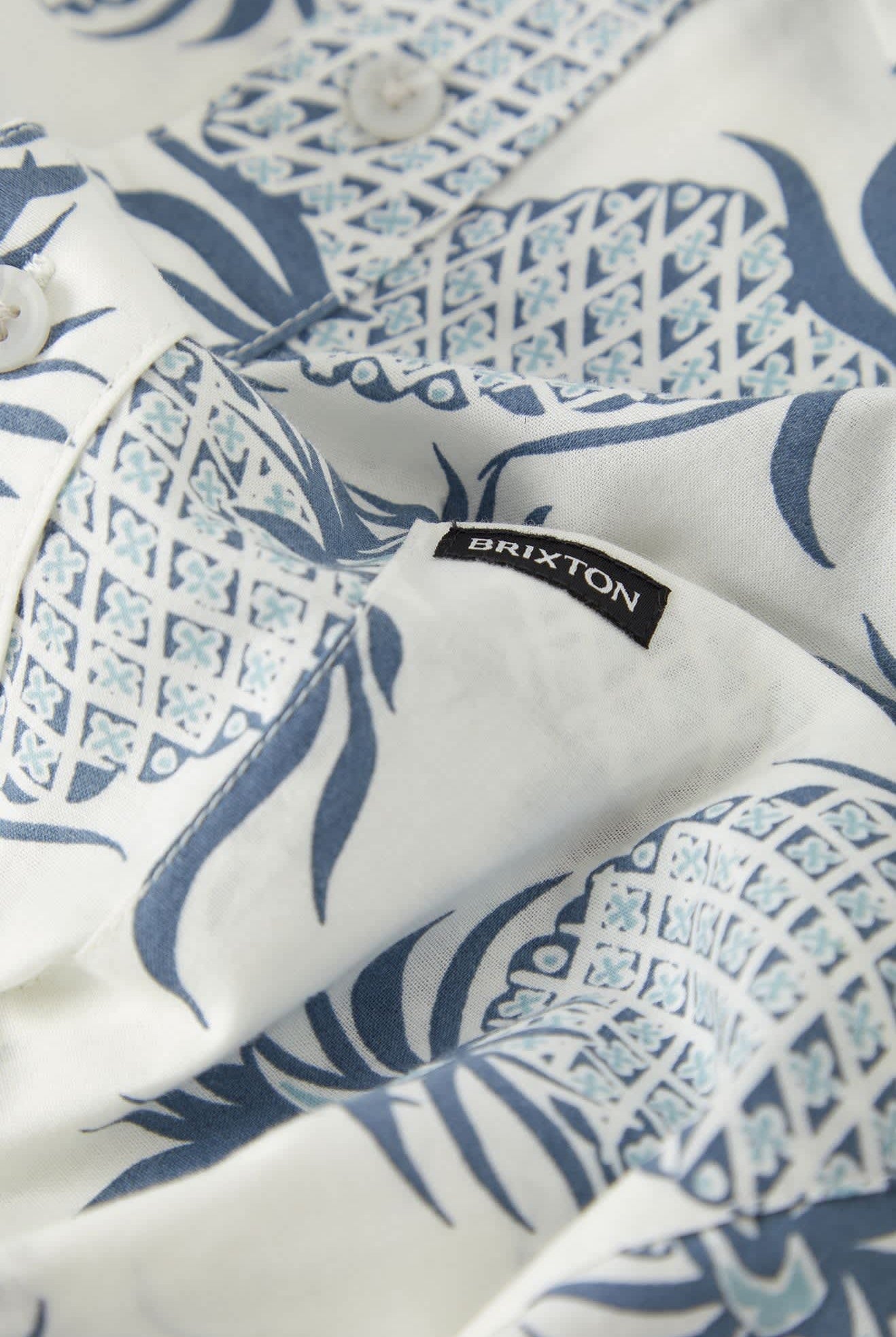 Men's Charter Print Shirt in the color Off White Pineapple - Additional Laydown image